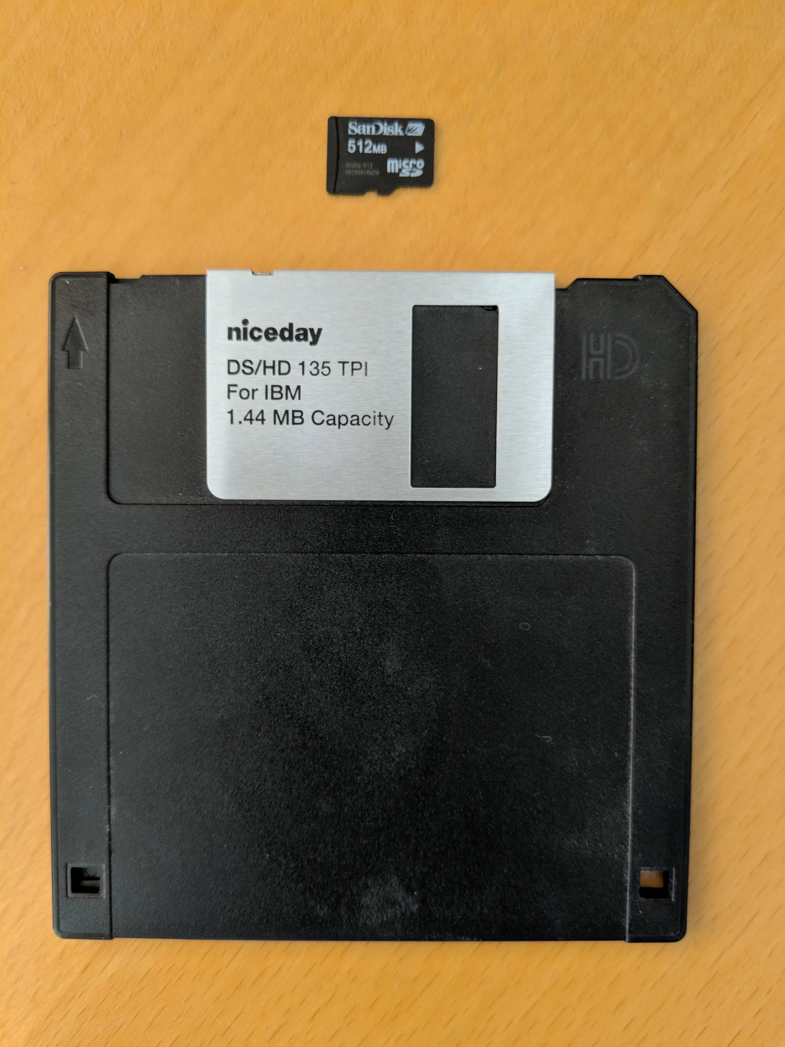 Chapter 3 Figure 25: A 1.44Mb floppy disk and a Micro SD card which can be upto 512Gb.