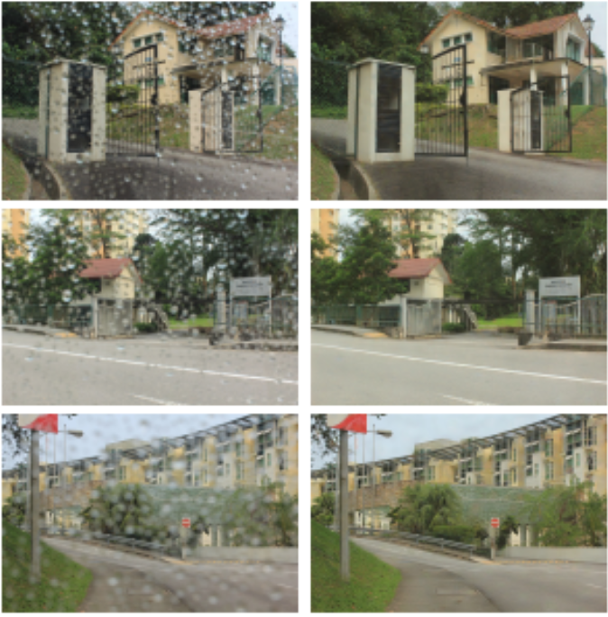 Chapter 5 Figure 68: ML removes raindrops from image. Source: https://arxiv.org/abs/1711.10098