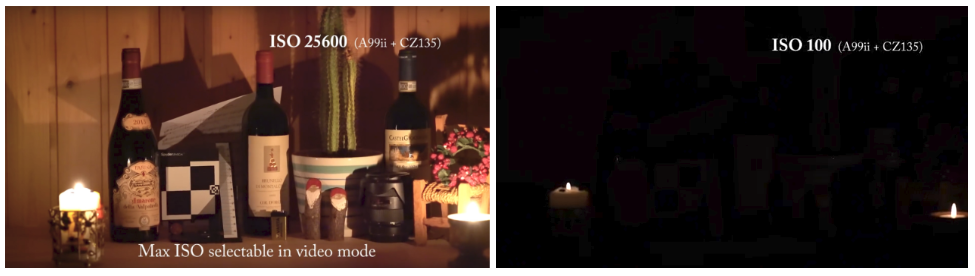 Chapter 5 Figure 78: A Sony Camera view vs what’s visible by ambient light. Source: Sony