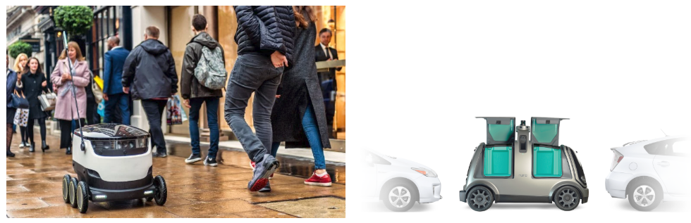 Chapter 7 Figure 121: Starship Robots sidewalk delivery (L) and Nuro Autonomous delivery vehicle (R)