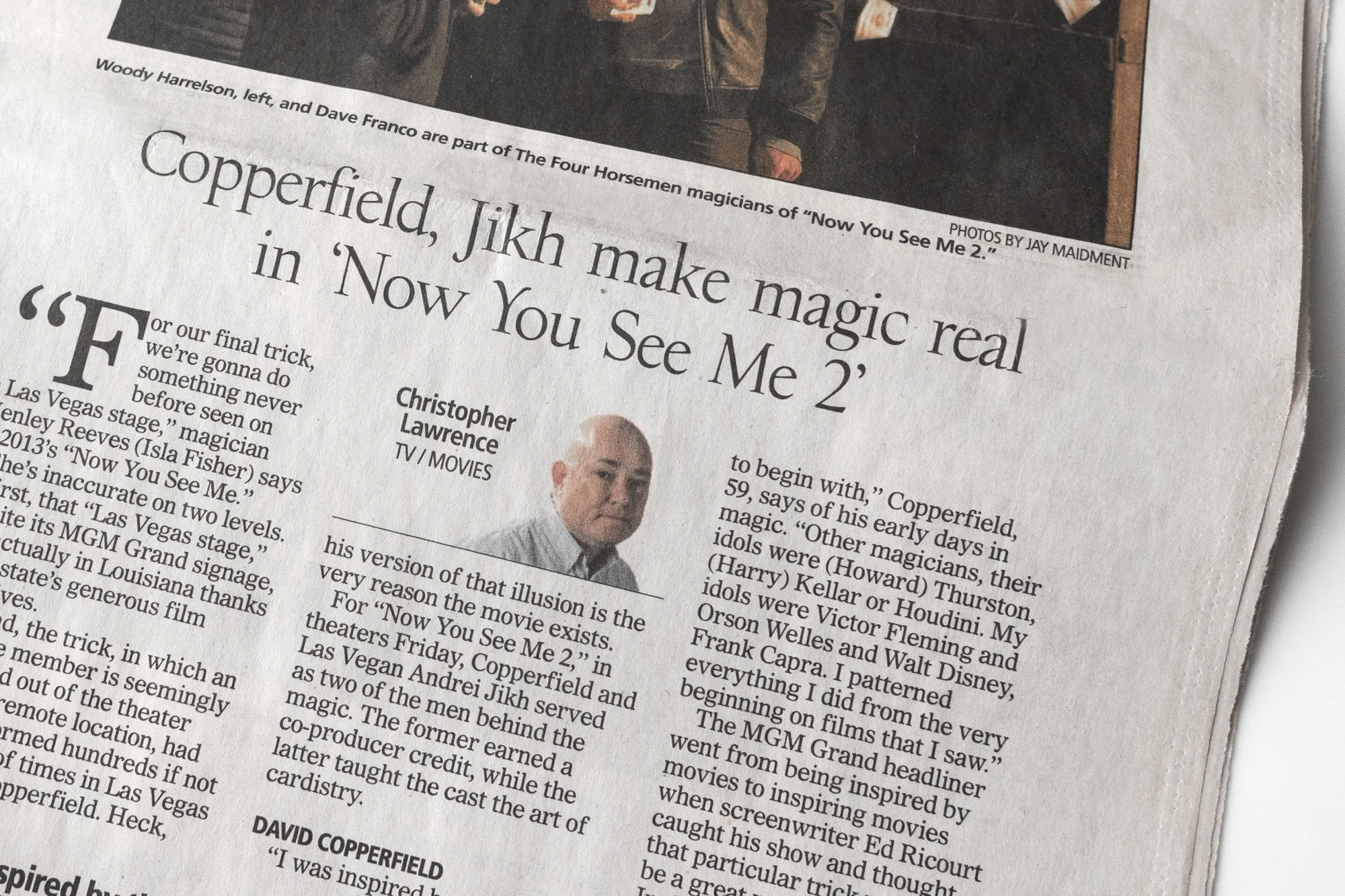 David Copperfield, Jikh make magic real in 'Now You See Me2'