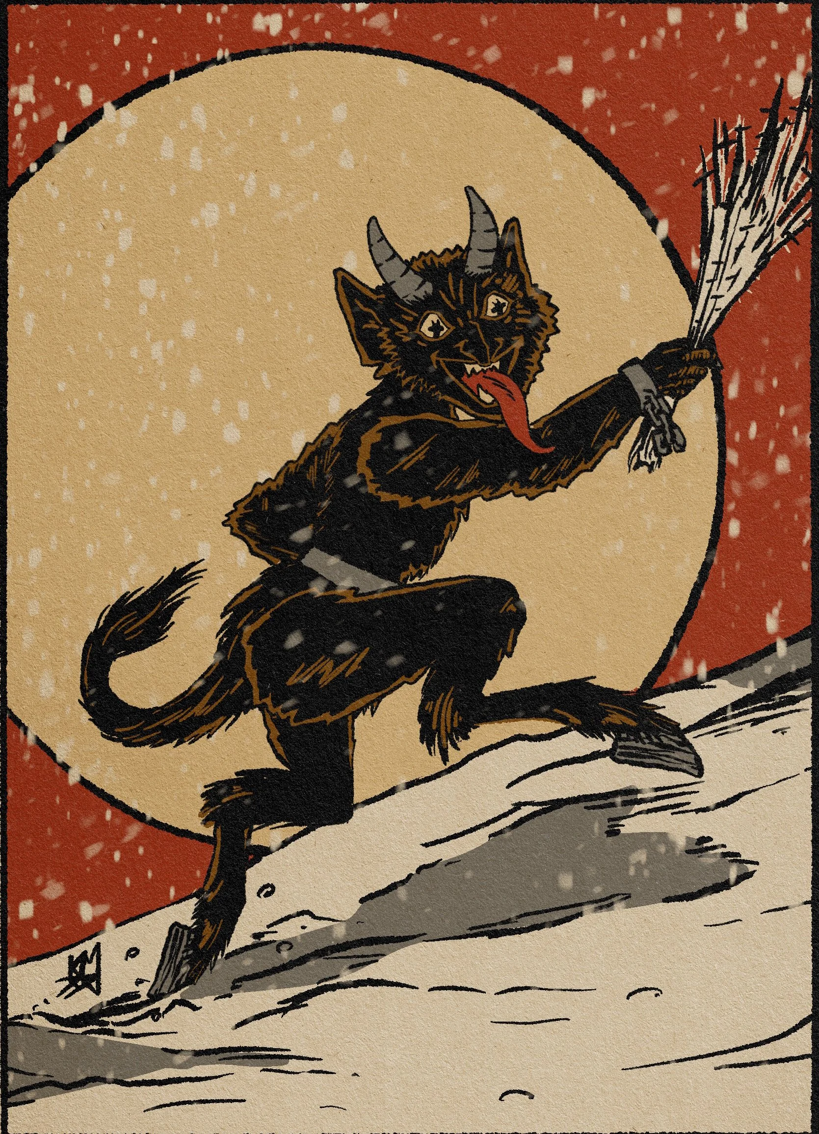 Krampus Moon | Krampus greeting card