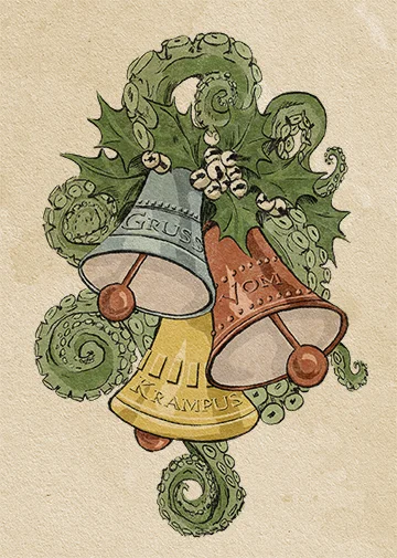 Gruss Vom Krampus Bells Holiday Card