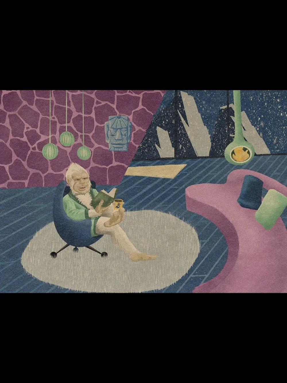 Midcentury Modern Sasquatch | holiday horror greeting card