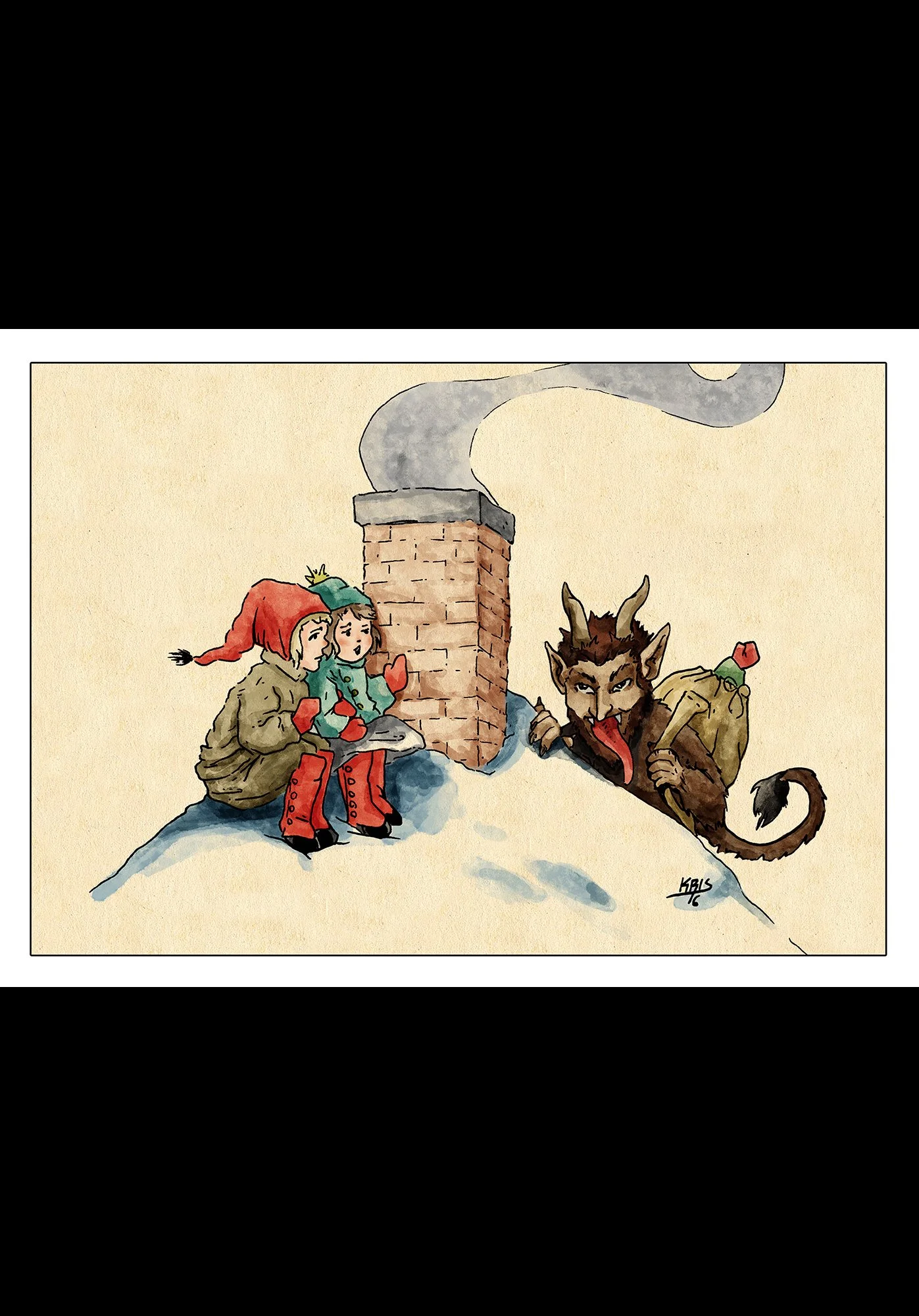 Vintage Krampus | holiday horror greeting card