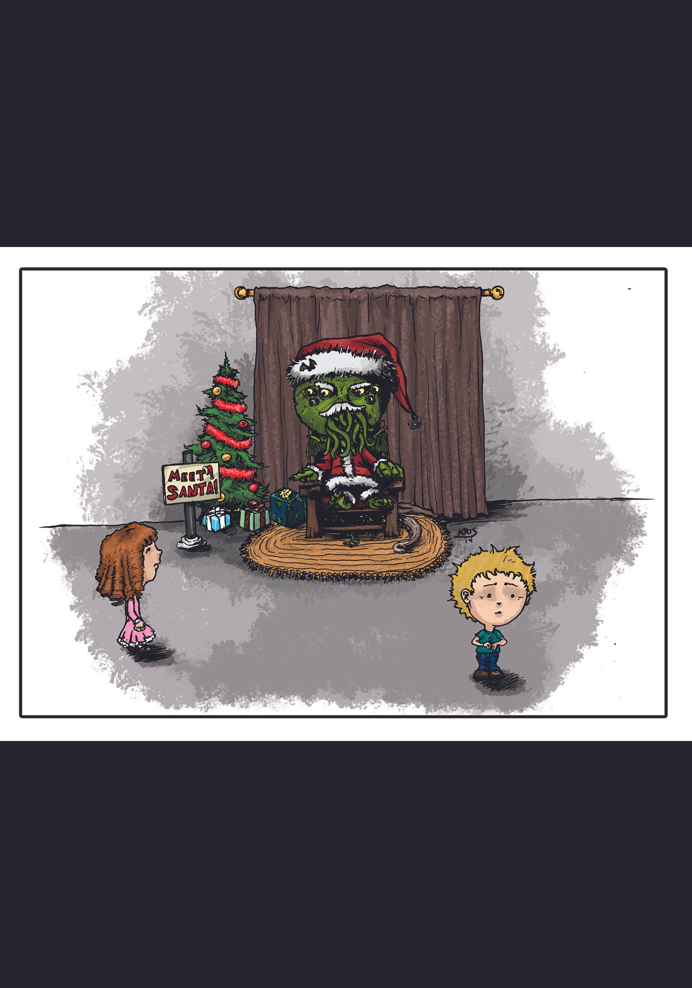 Santa Cthulhu | Dapperkins Holiday Horror Greeting Card