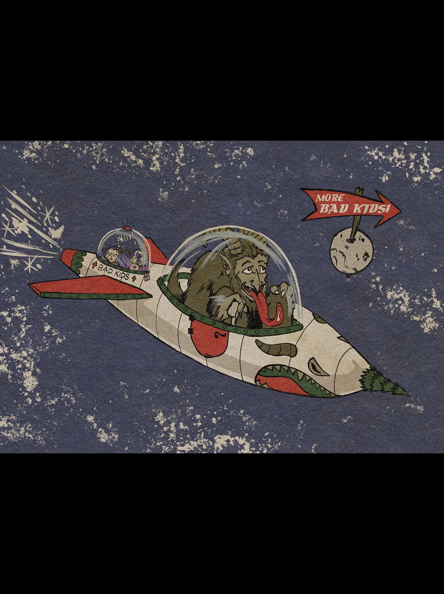 Krampus in Space! Holiday Card
