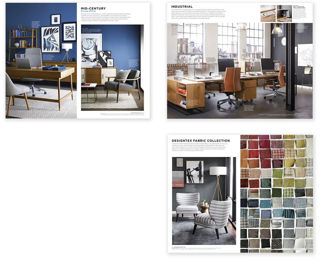 SPREADS FROM THE WEST ELM WORKSPACE CATALOG