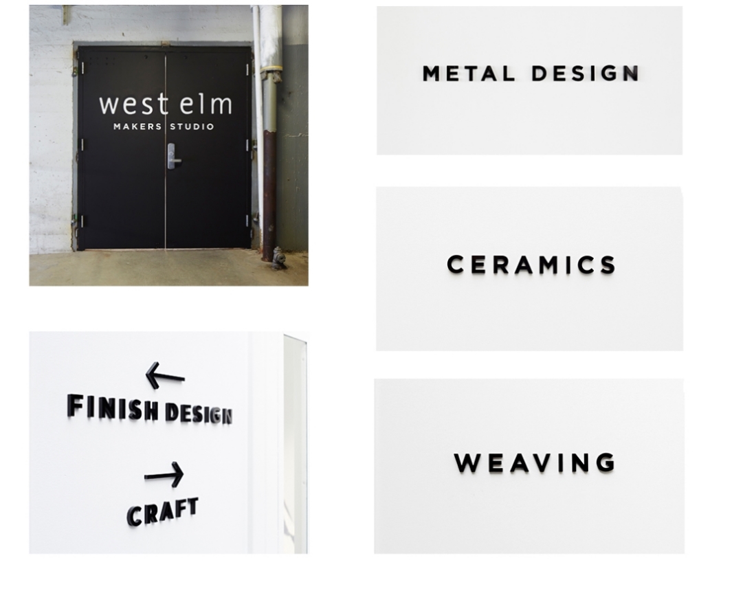 WEST ELM MAKERS STUDIO SIGNAGE INDUSTRY CITY, BROOKLYN