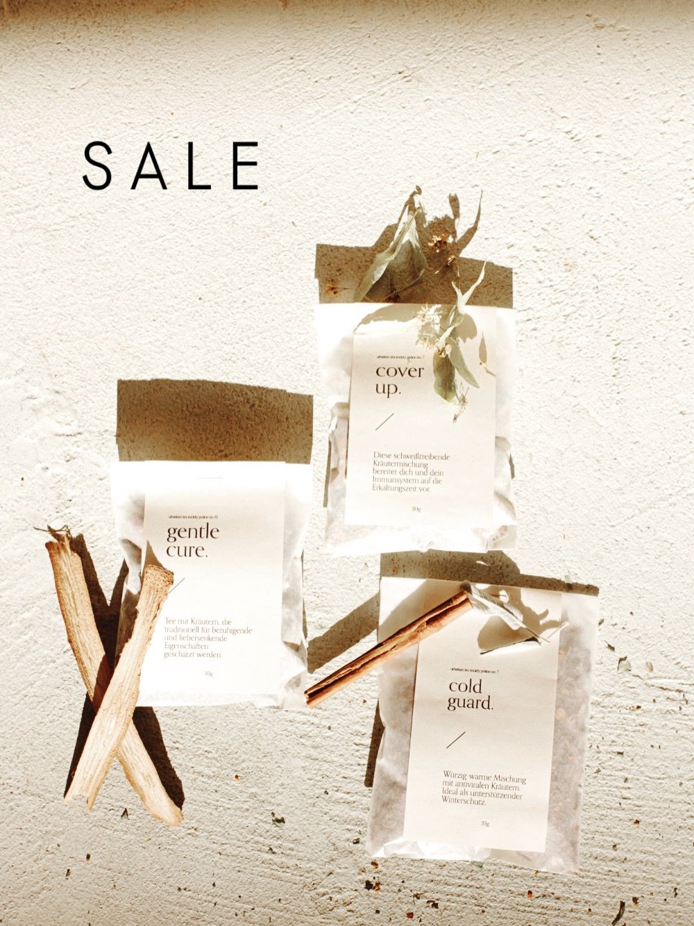 &Uuml;ber 20 % Rabatt auf unsere Winter und Erk&auml;ltungstees.
Jetzt kommt die Zeit des Erwachens, f&uuml;r Detox und Farbe!

Schau dich mal um in unserem Onlineshop f&uuml;r Teekr&auml;uter.
Oder schau mi oder fr bei mir in der Manufaktur in Heide