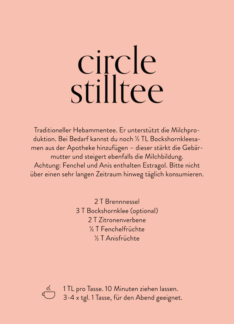 Rezept für traditionellen Stilltee mit Brennnessel, Bockshornklee, Fenchel und Anis zur Unterstützung der Milchbildung