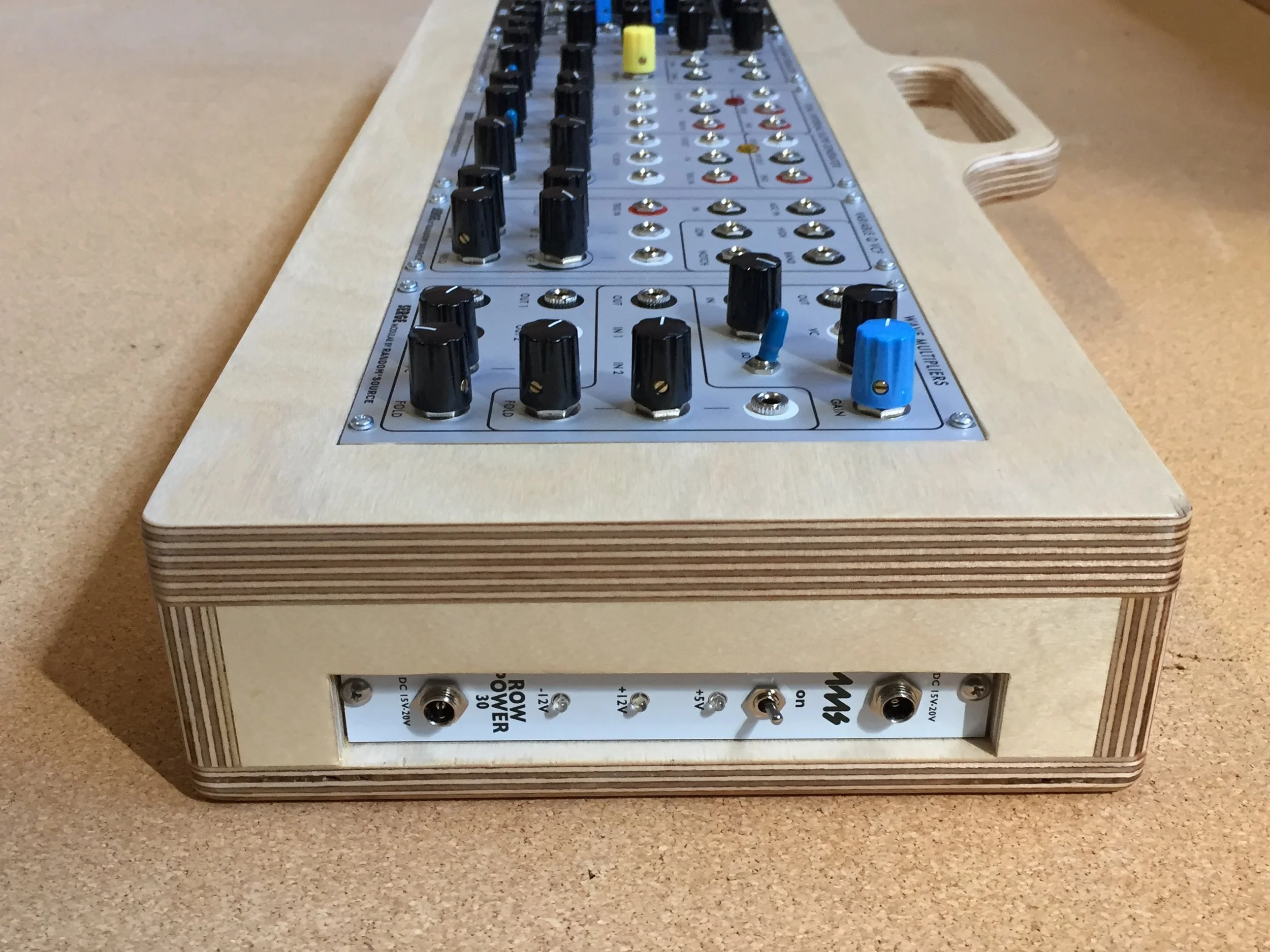 Recessed 4hp space for power supply (will be on right side of case in final version)