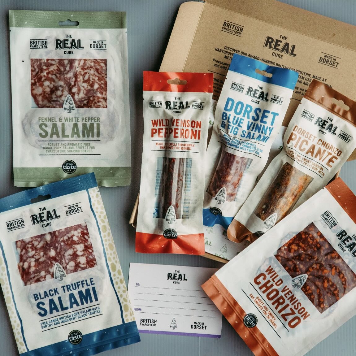 NEW LETTERBOX GIFT | Festive Cured Meat Letterbox &pound;35. We have curated this selection with six of our best-selling cured meats. 
Some whole salamis and some sliced packs, this selection makes a fantastic festive treat for you or the lucky perso