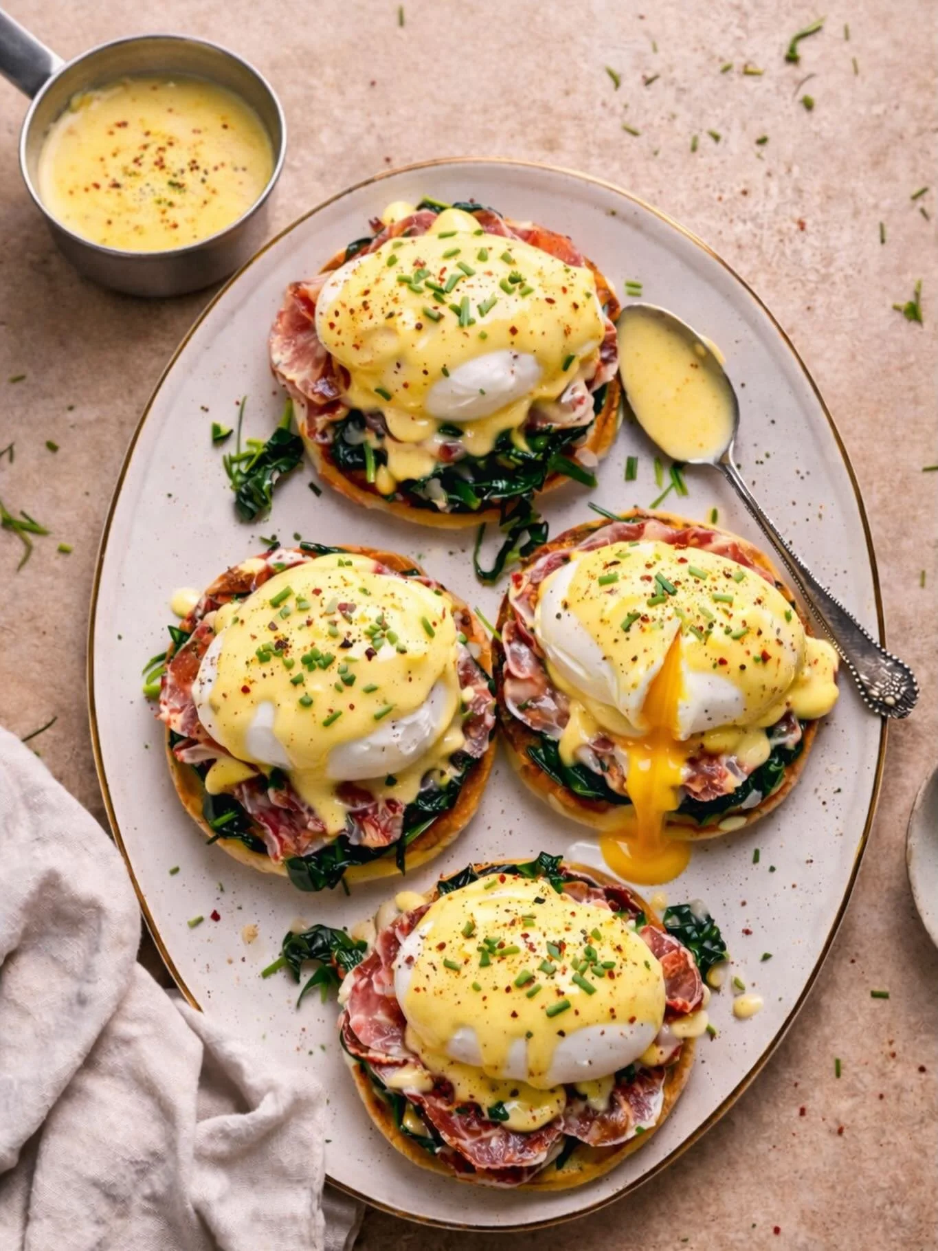 Breakfast for the family sorted with our take on Eggs Benedict, with added seared Hartgrove Coppa; for an even more indulgent start to the day.