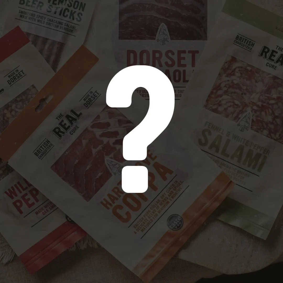 Mystery Boxes are back by popular demand. Over &pound;30 worth of award-winning charcuterie for &pound;15. Each Mystery Box will contain 6 different varieties of cured meat, some may be end of line, be short dated (minimum of 30 days) or have slight 