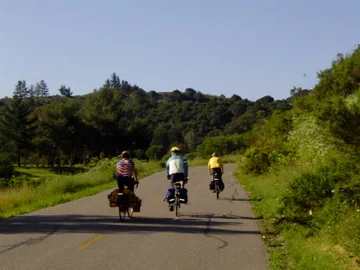 Everything on bikes; tents, beds, kitchen