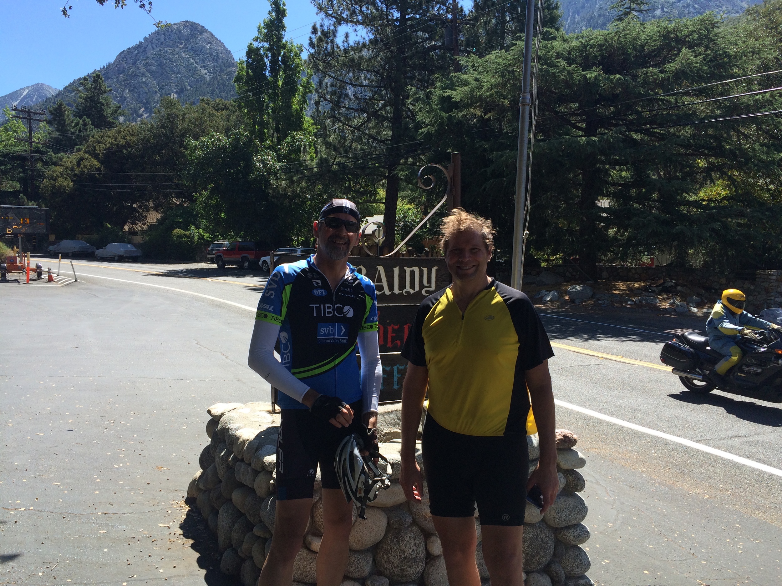 BCI members Jeff Cheechov and Joe Bellas taking a break at the village post office.