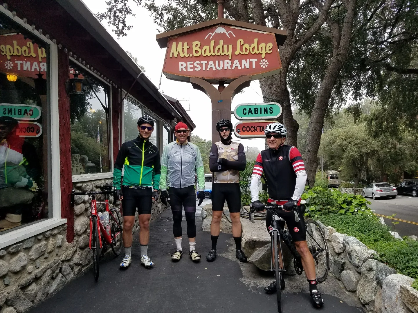 At the village, Matt Braley, Jim Norman, Seth Challenger (guest) and Tom Skelley.