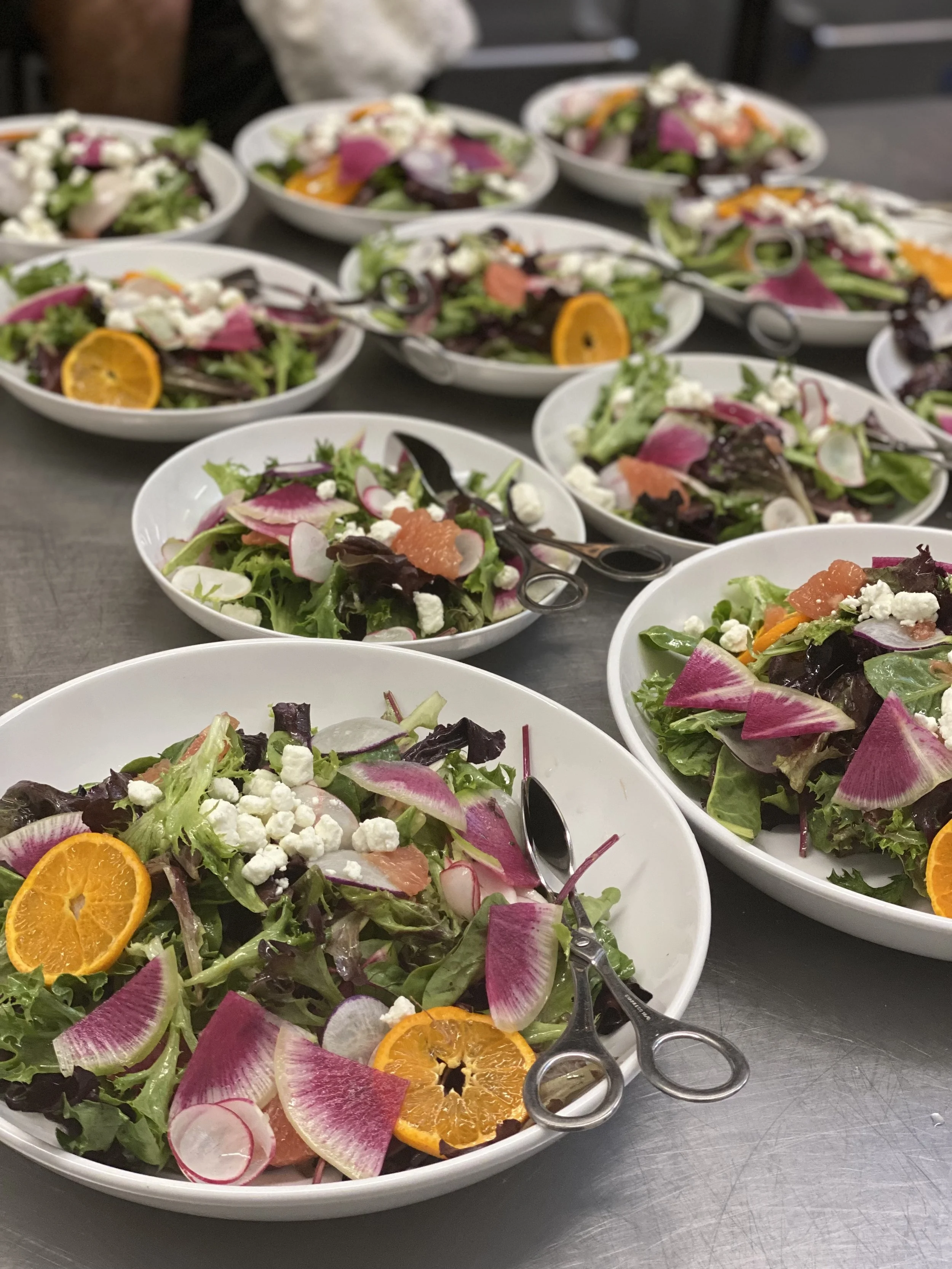 Field Greens with citrus, heirloom radish and goat cheese