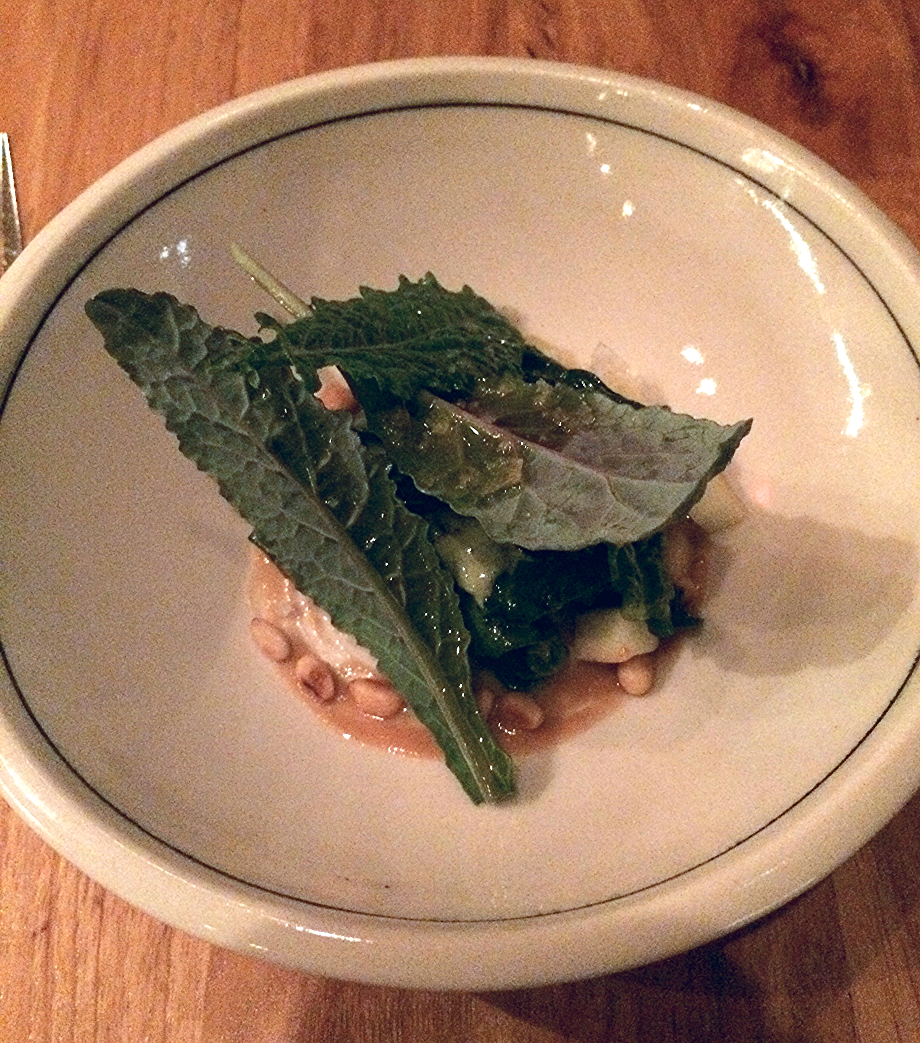 green onion creme fraiche, lettuce, swiss chard, apple, pine nut butter