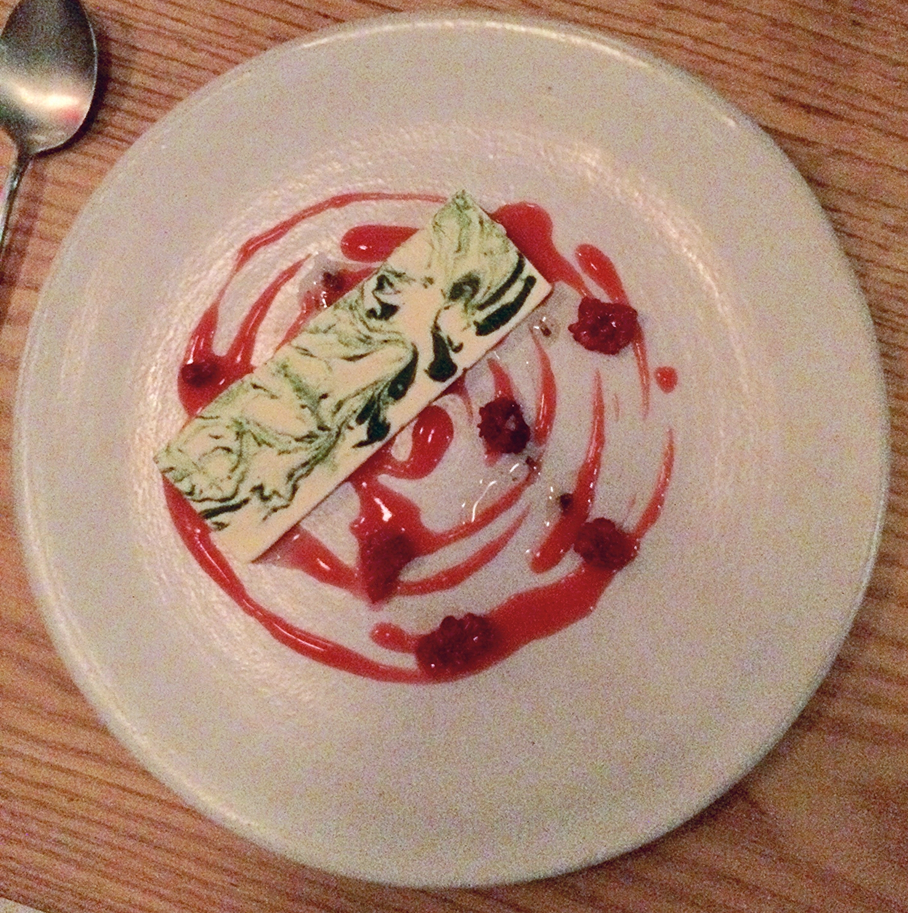 creme fraiche & anise hyssop parfait with raspberries & currants