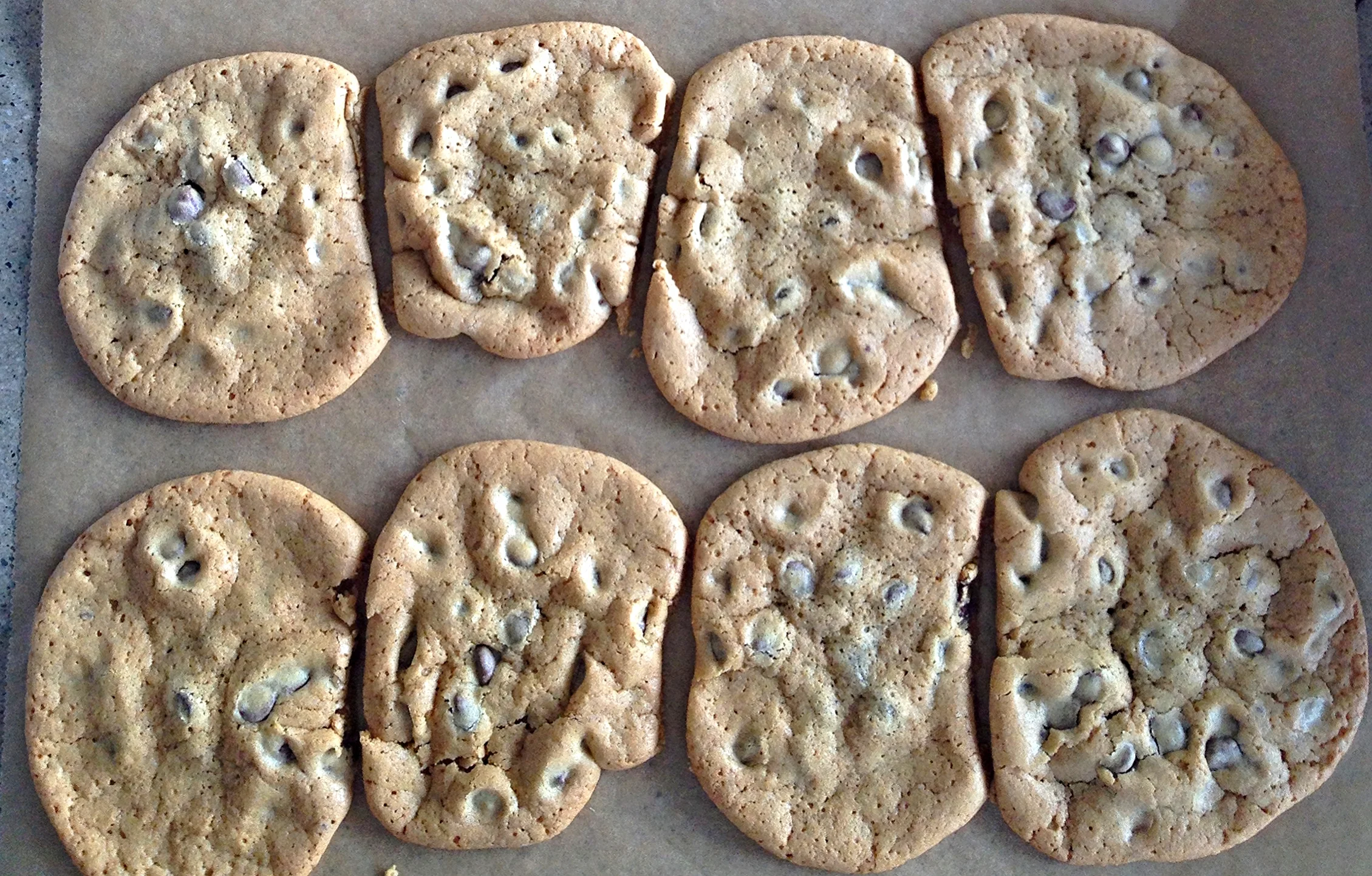 thin &amp; chewy chocolate chip cookies