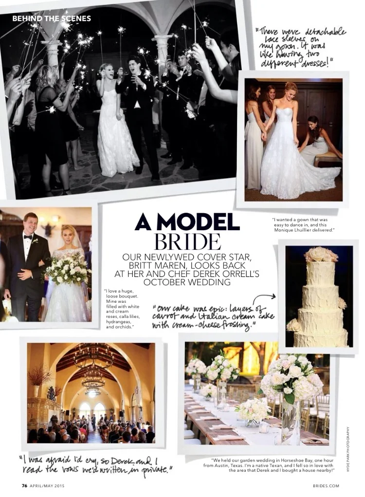 brides magazine // go inside our cover girl britt maren's wedding to chef derek orrell