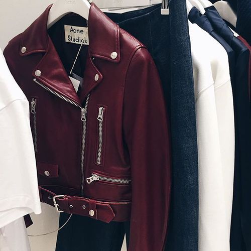 lust list // bordeaux leather jacket