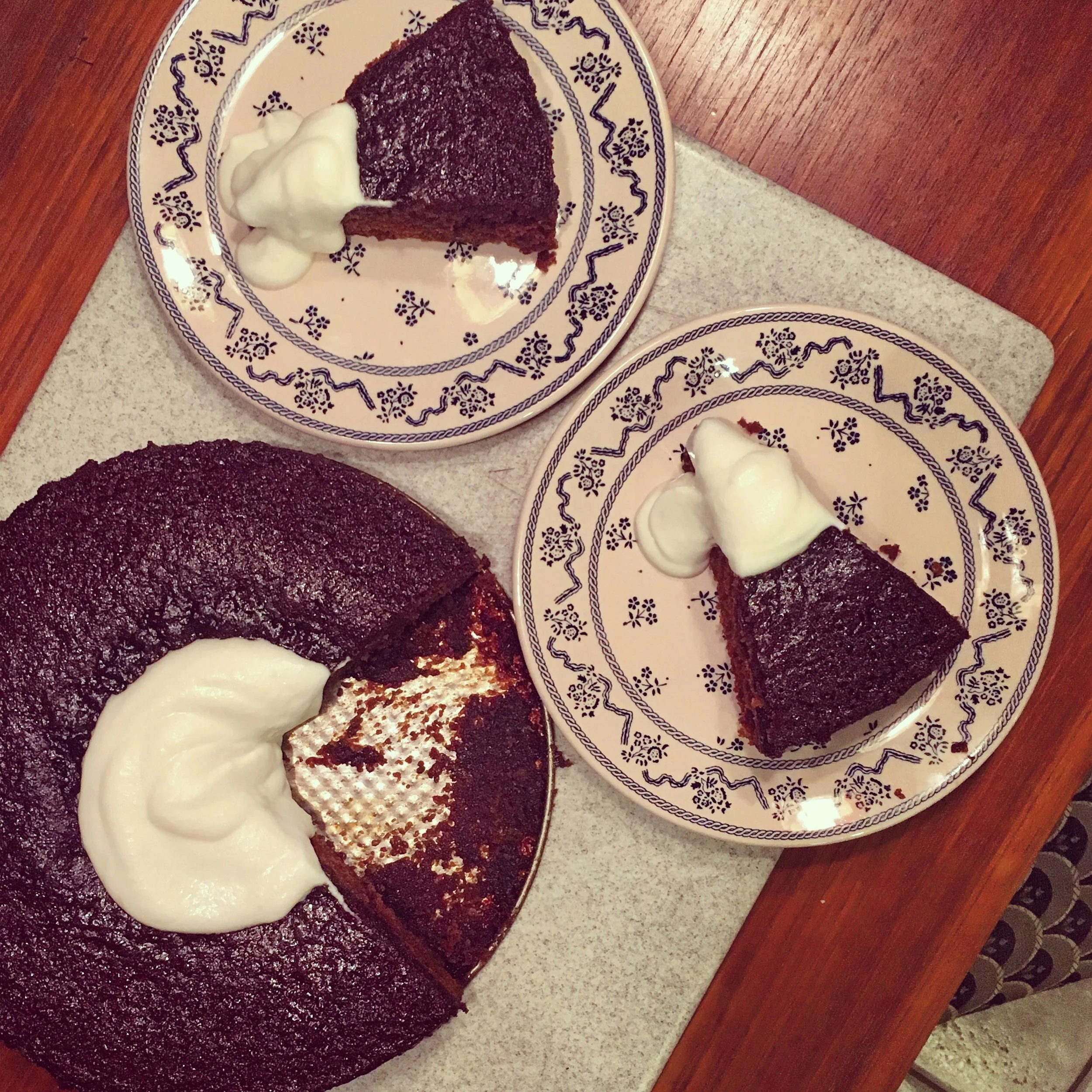 dark ginger rye cake with yogurt &amp; honey