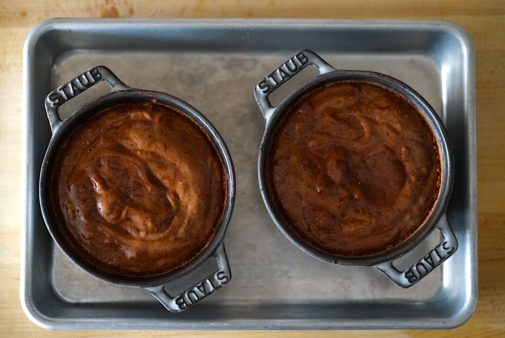 chocolate soufflés for 2
