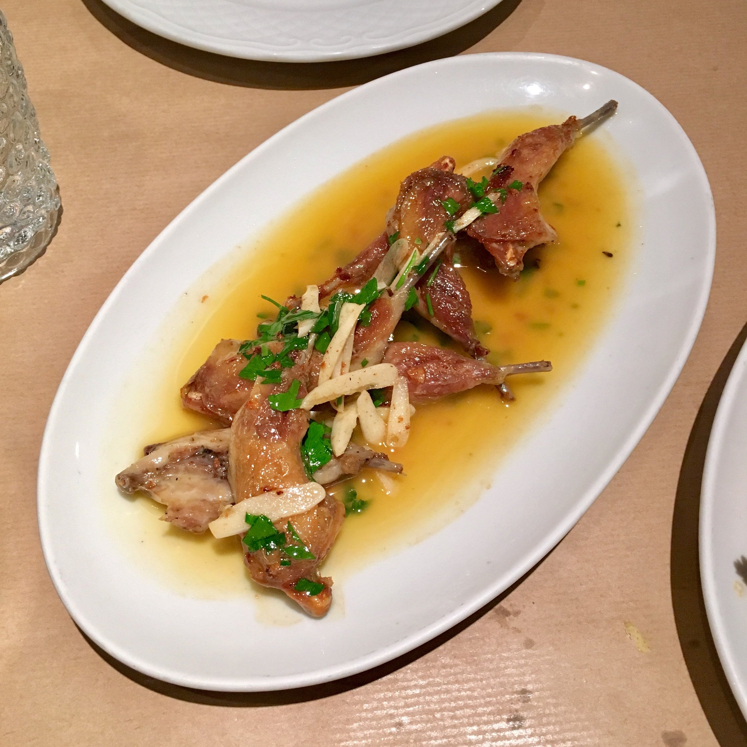 sautéed quail, garlic