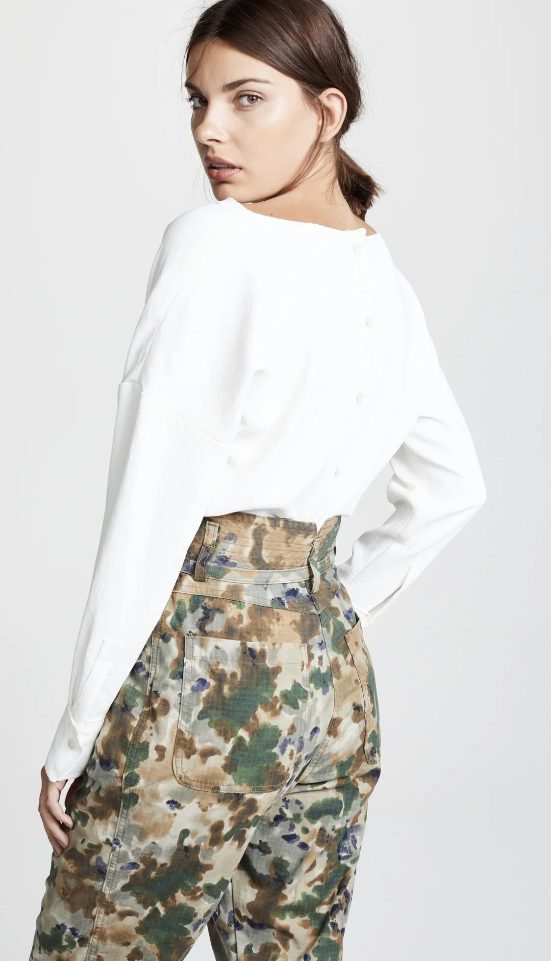 lust list // white button-back blouse