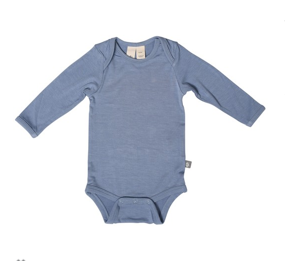 Kyte BABY Solid Long Sleeve Onesie- Slate