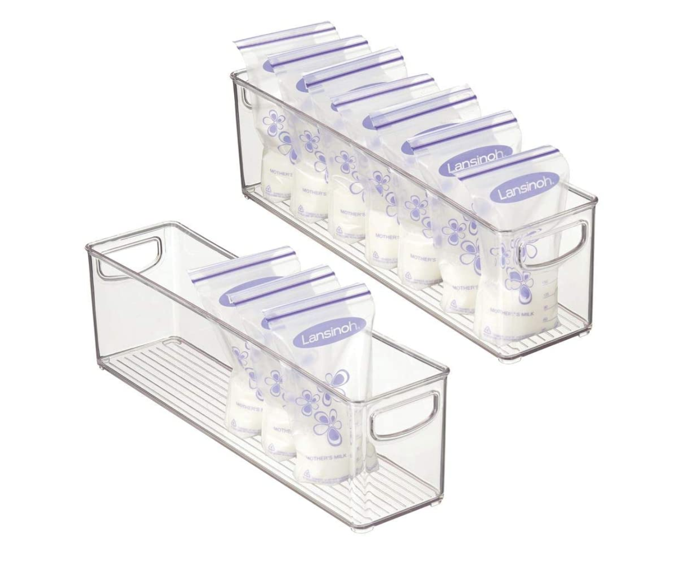 mDesign Storage Organizer Container Bin- Holds Breast Milk Pouches, Formula, Bottles, Baby Food