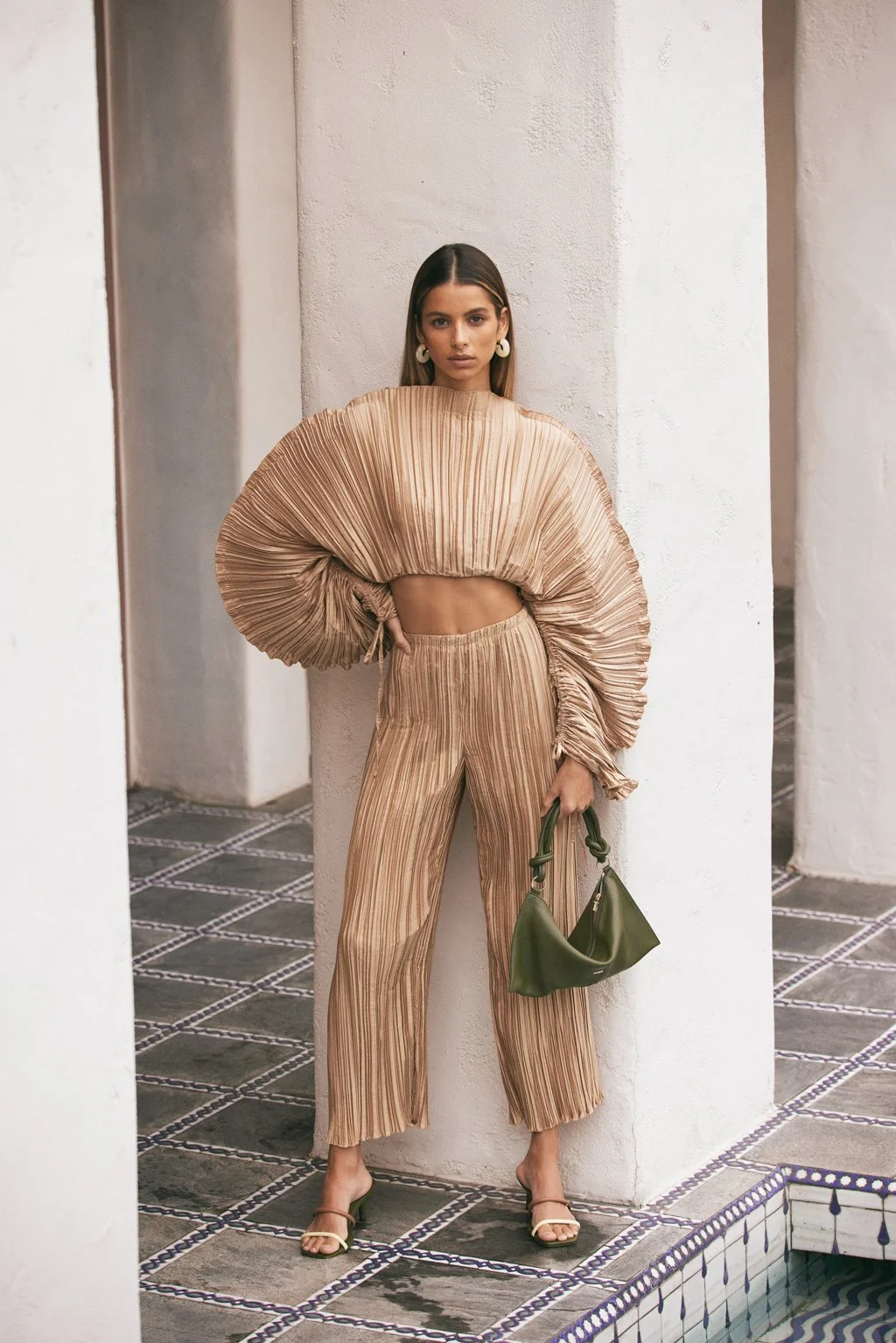 lust list // pleated satin set