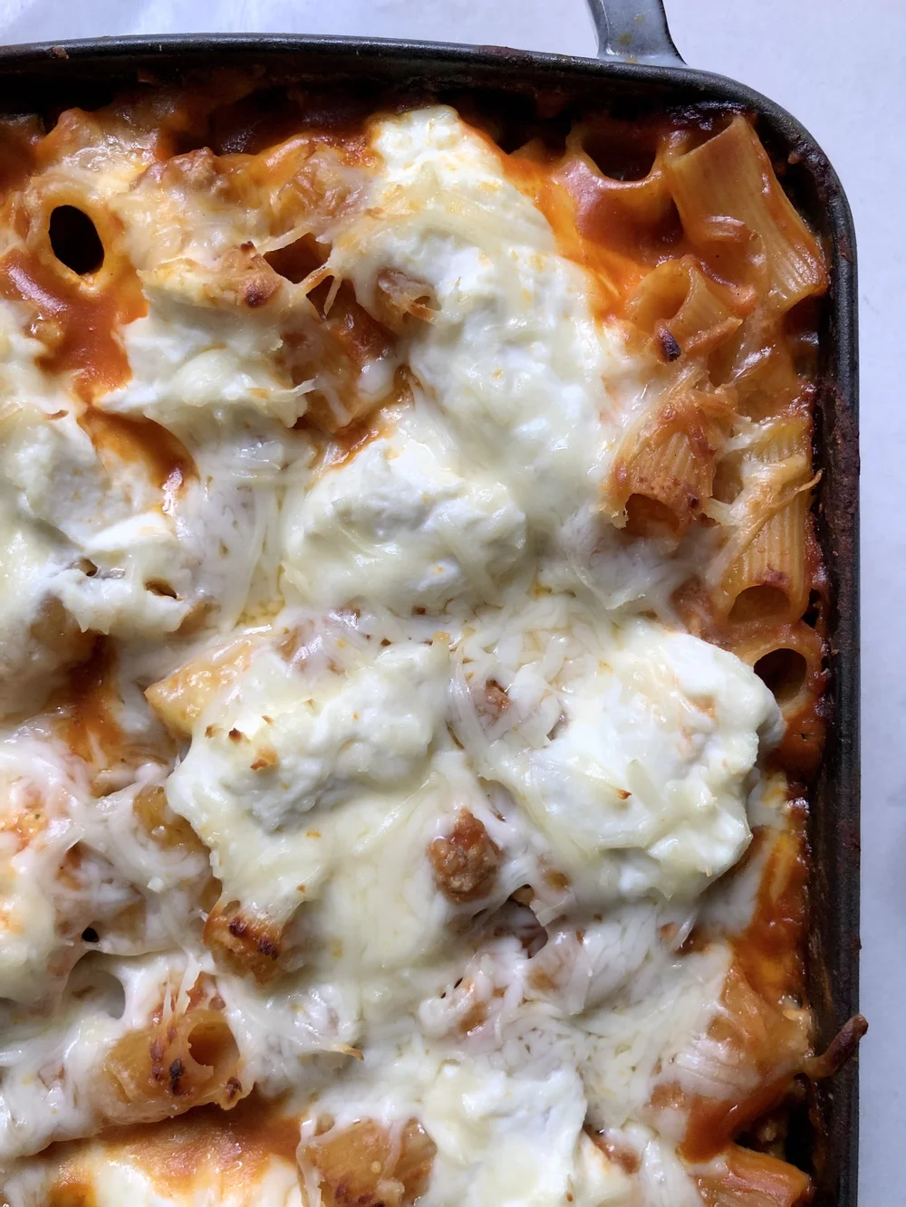 baked rigatoni with ground turkey, pumpkin &amp; ricotta