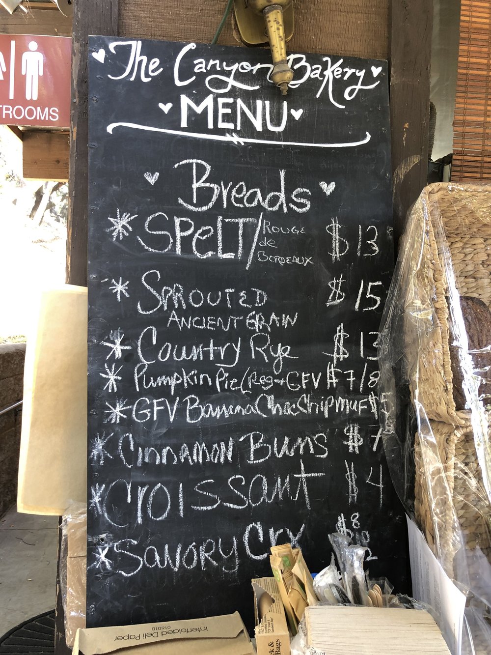 canyon bakery menu
