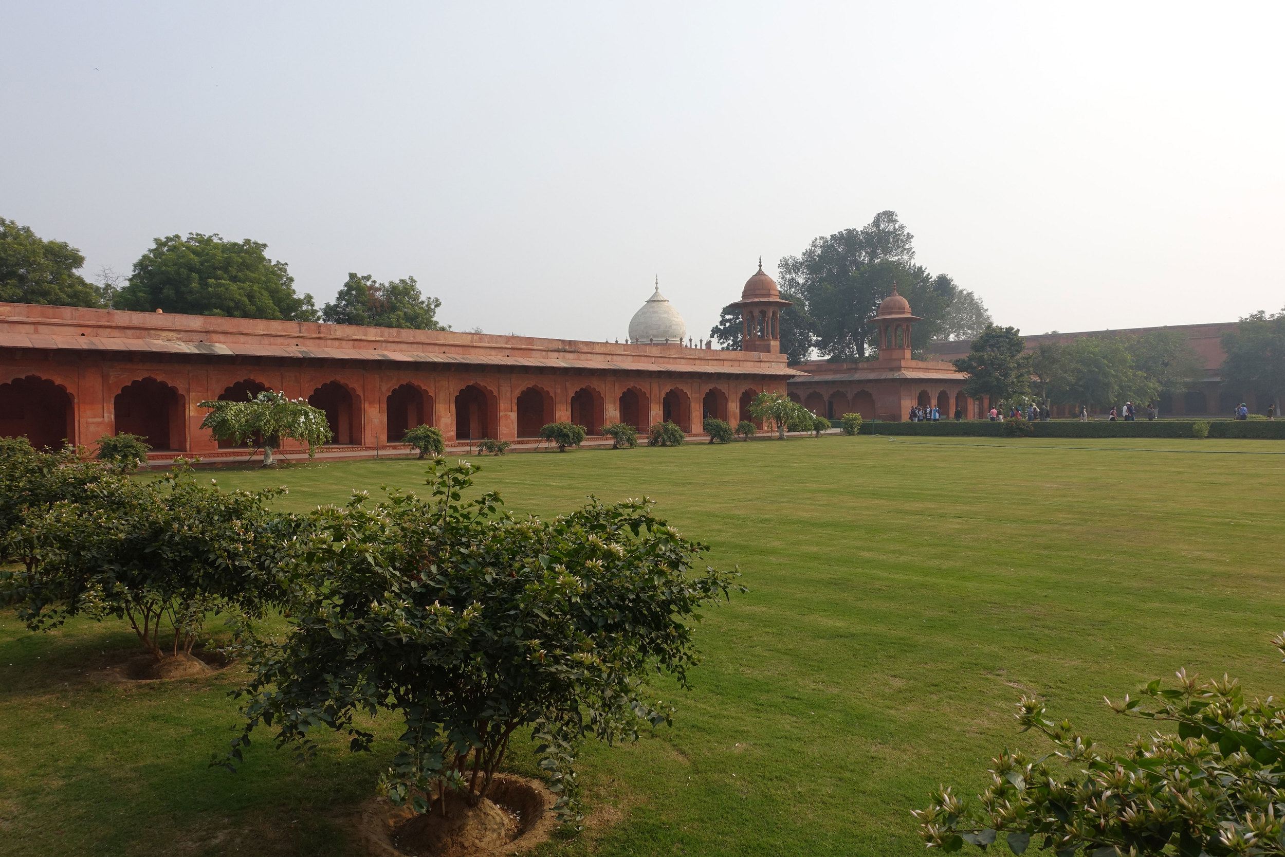 a view from a distance of the barracks