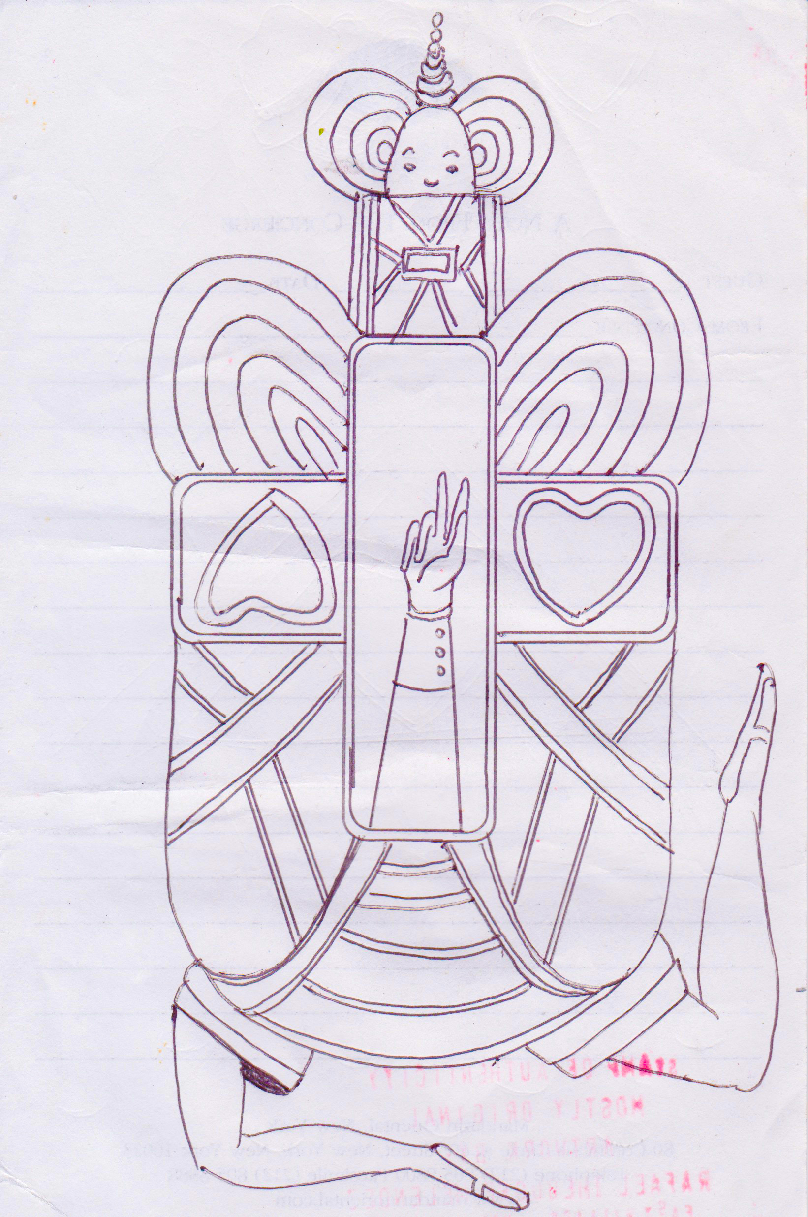 Imperfected Folkster VIII , n.d. , ballpoint pen and gel medium on paper, 8.25 x 5.25 inches