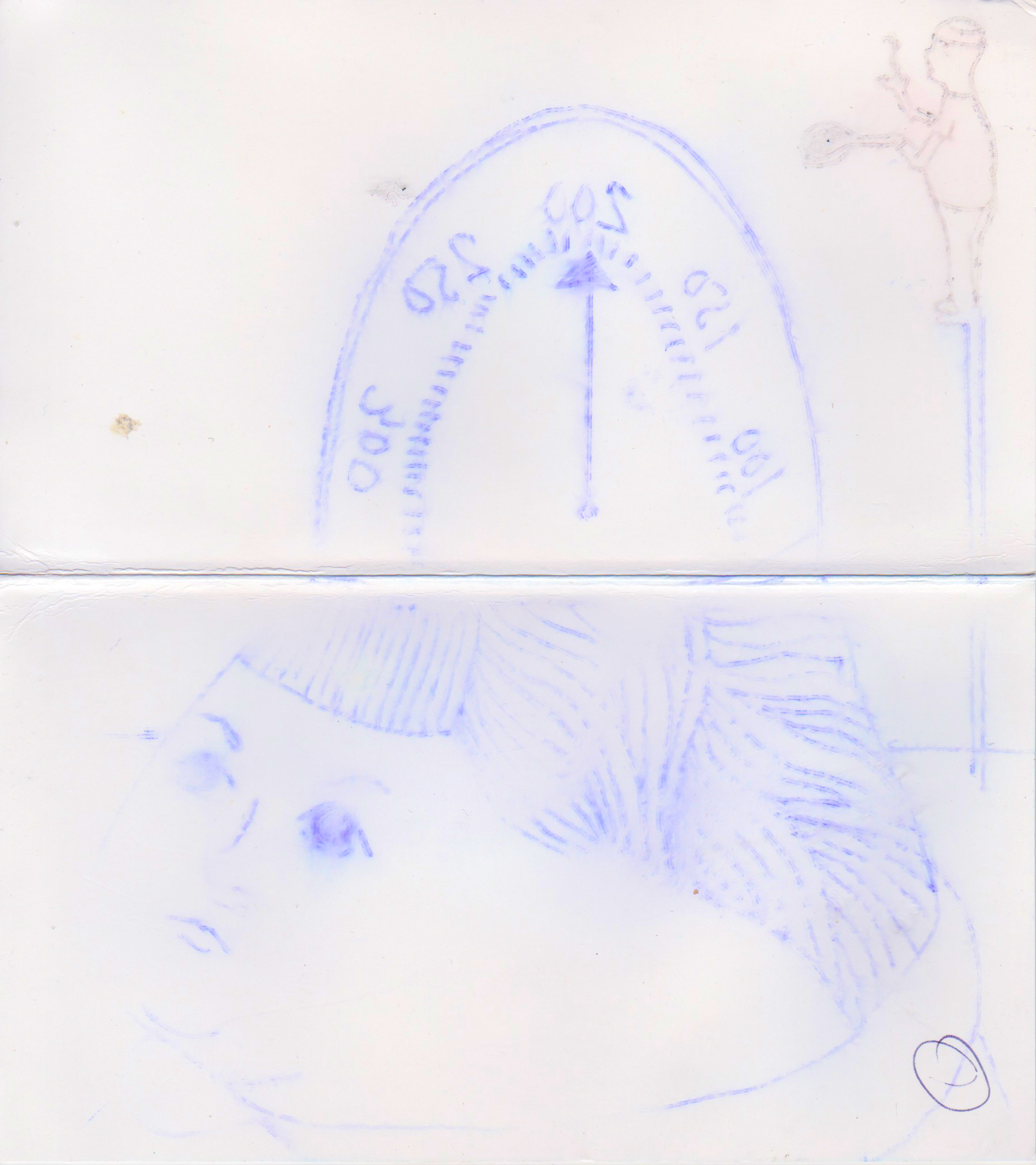 Impression of an Imperfected Folkster , n.d. , ballpoint pen impression on paper, 5.25 x 7.25 inches