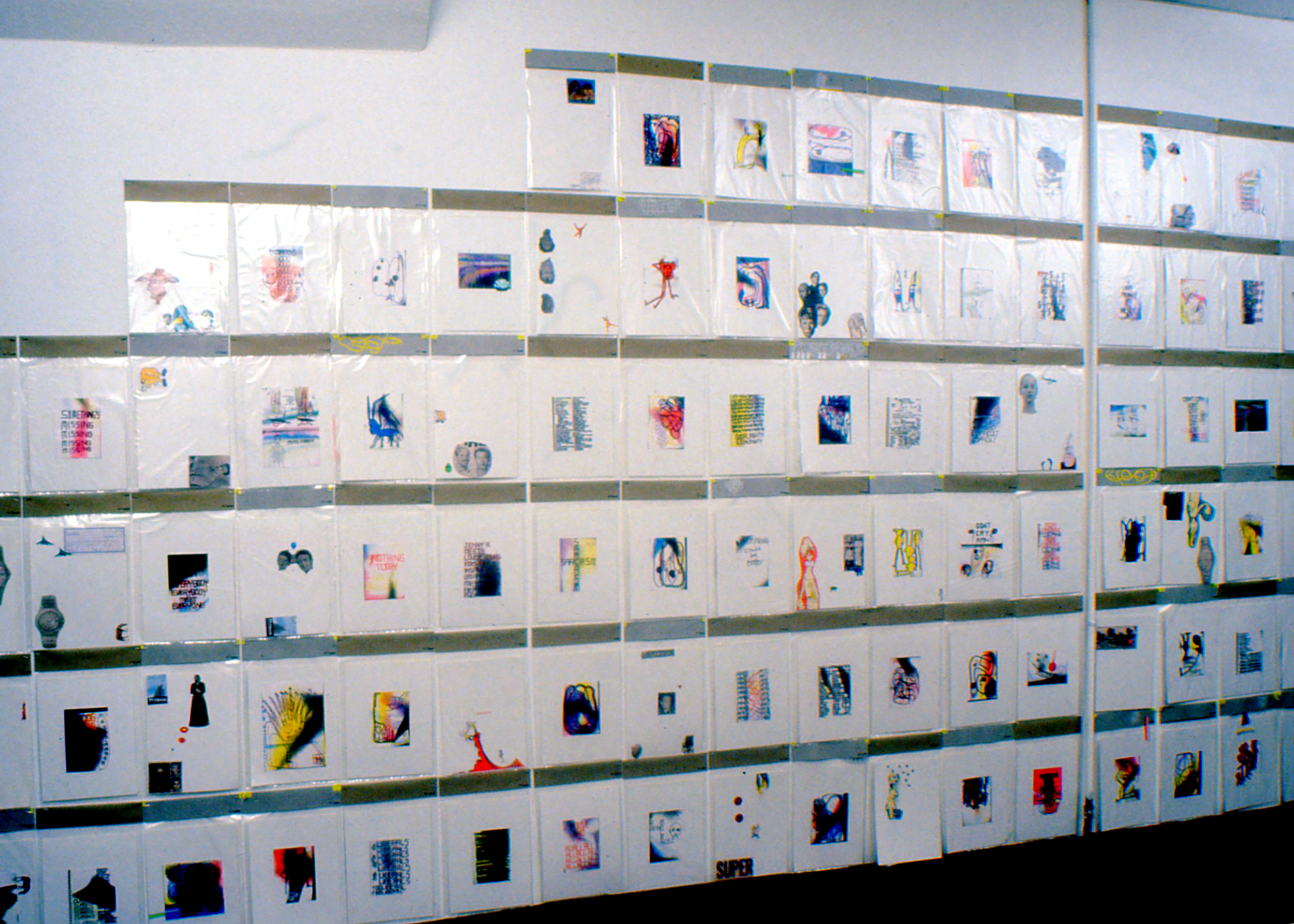 Packaged Waste , 1998 large scale collage on paper, with original drawings, cardstock, color photo copies and palstic bagsin 89 parts
