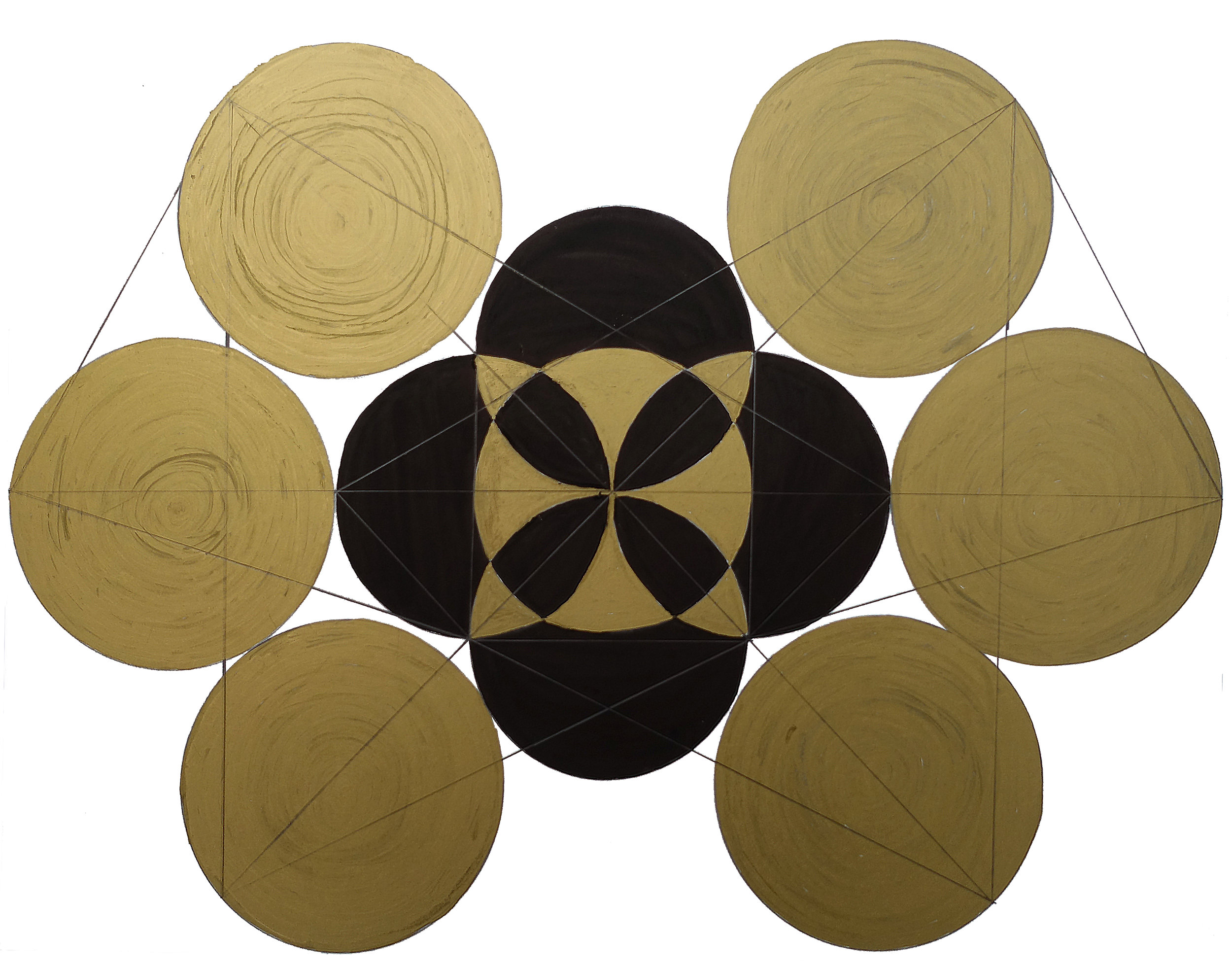 Untitled Diagram (Black and Gold), 2016