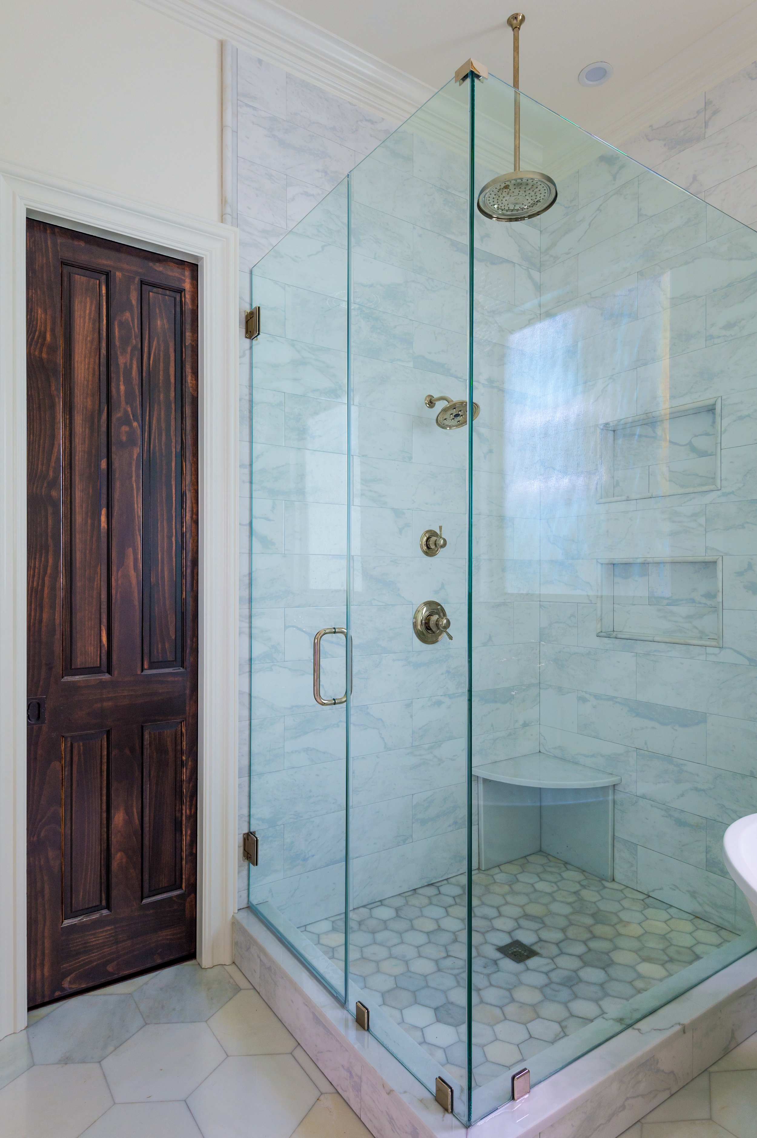 bathroom corner shower new orleans interiors khb interiors