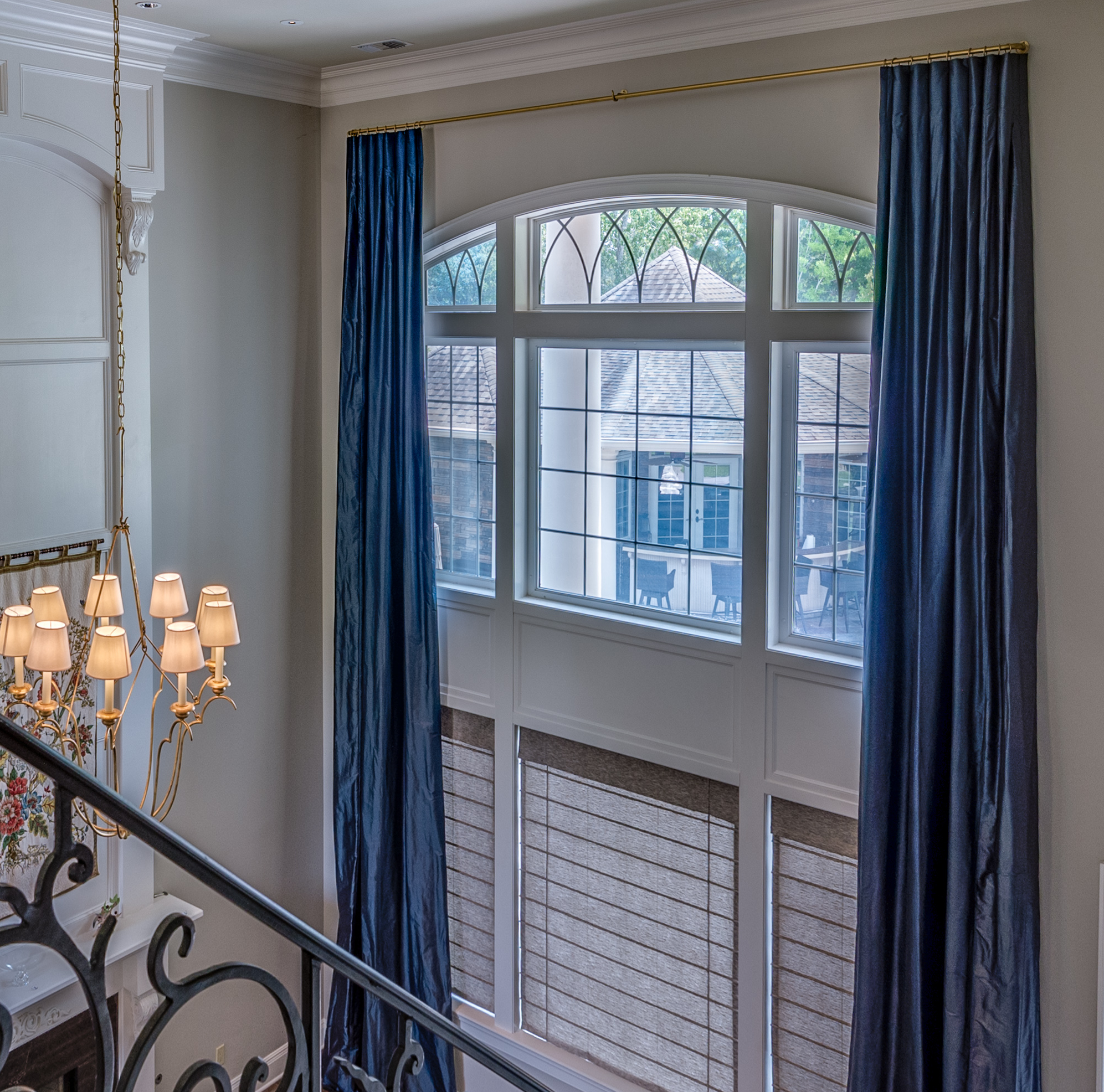 two story window treatment metairie uptown luxury interior design khb interiors