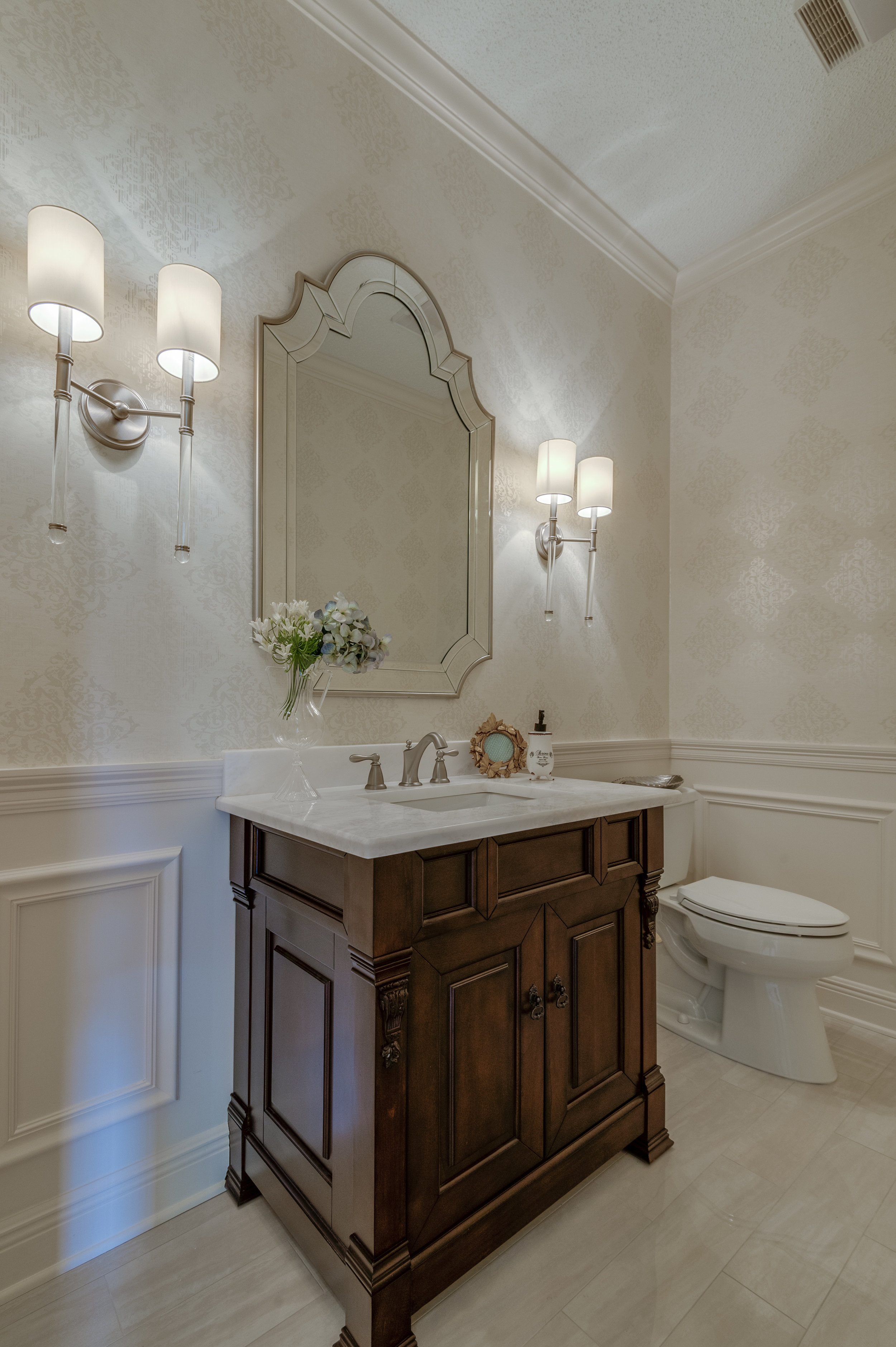 KHB Interiors classic powder room marble uptown interior decorator old metairie new orleans interior designer .jpg