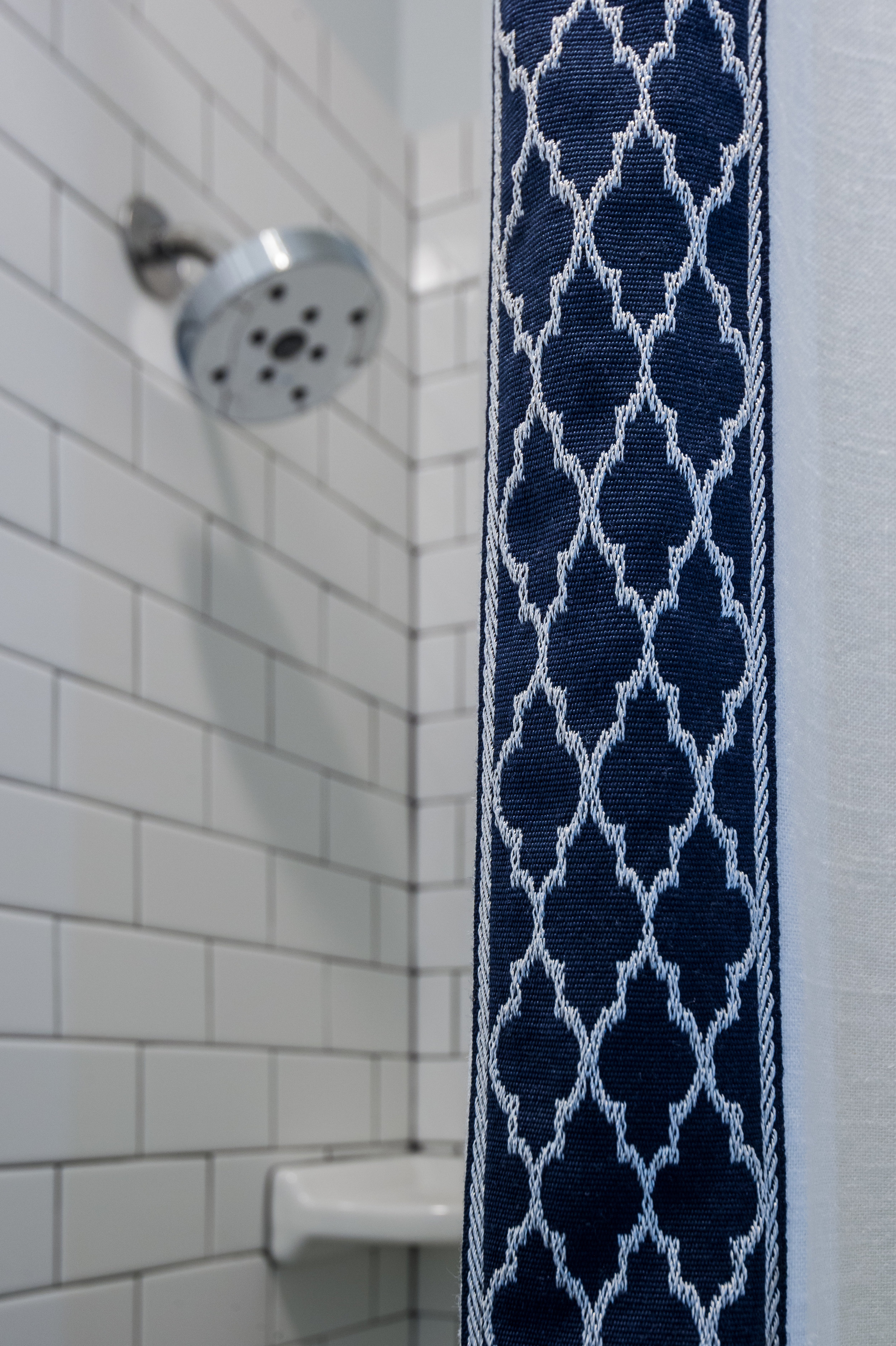 blue and white shower new orleans interiors khb interiors