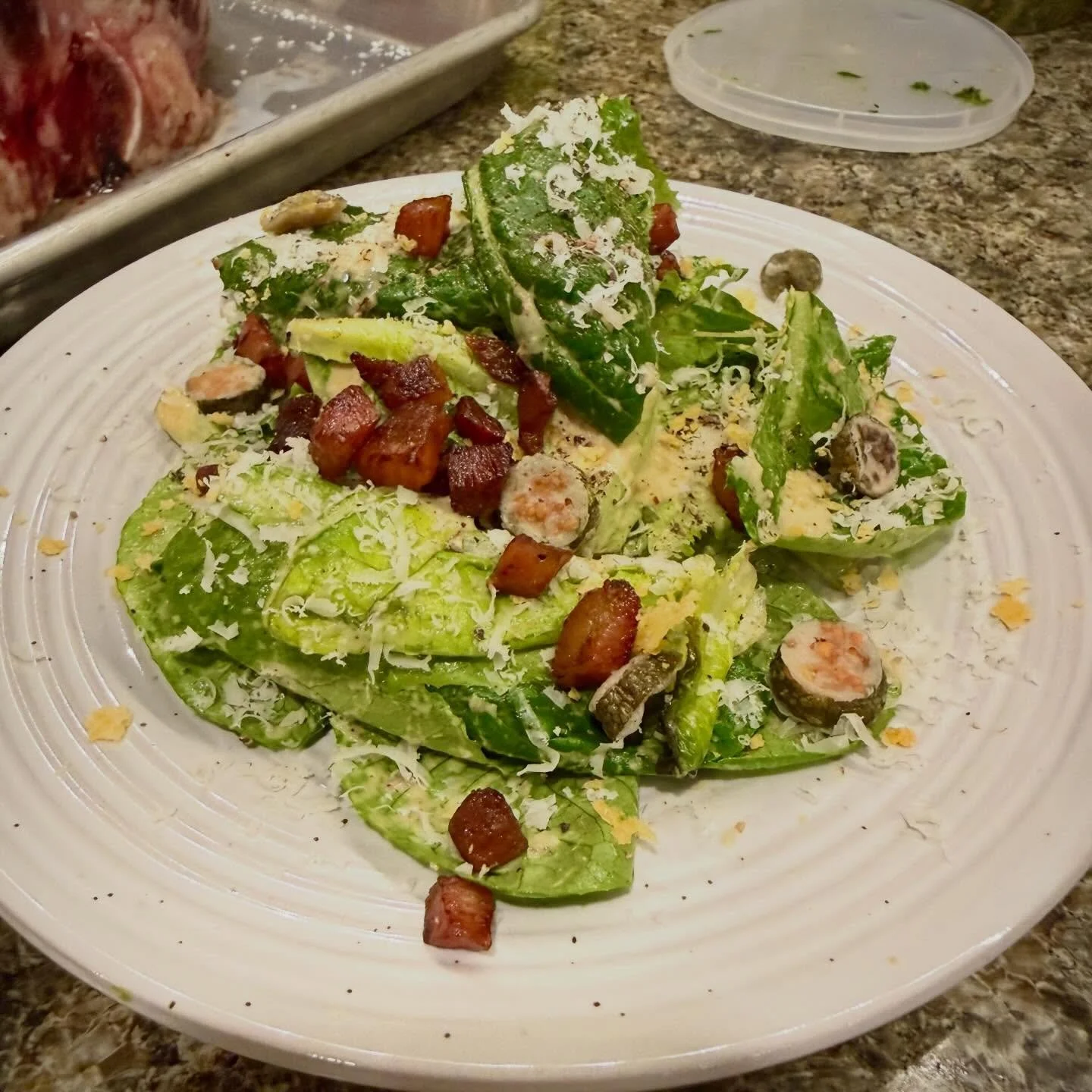 Caesar Salad, but make it Dank.✨

Crispy Guanciale, Tahini Caesar Dressing, Little Gem Lettuce, Crispy Caperberries, Parmesan Crisp, Pecorino

Nom nom nom 👉 EatDankFood.com