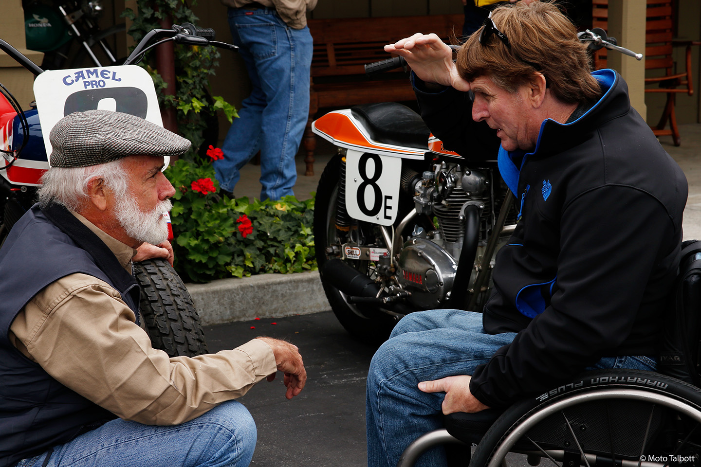 Museum founder Robb Talbott with three-time world champion Wayne Rainey.