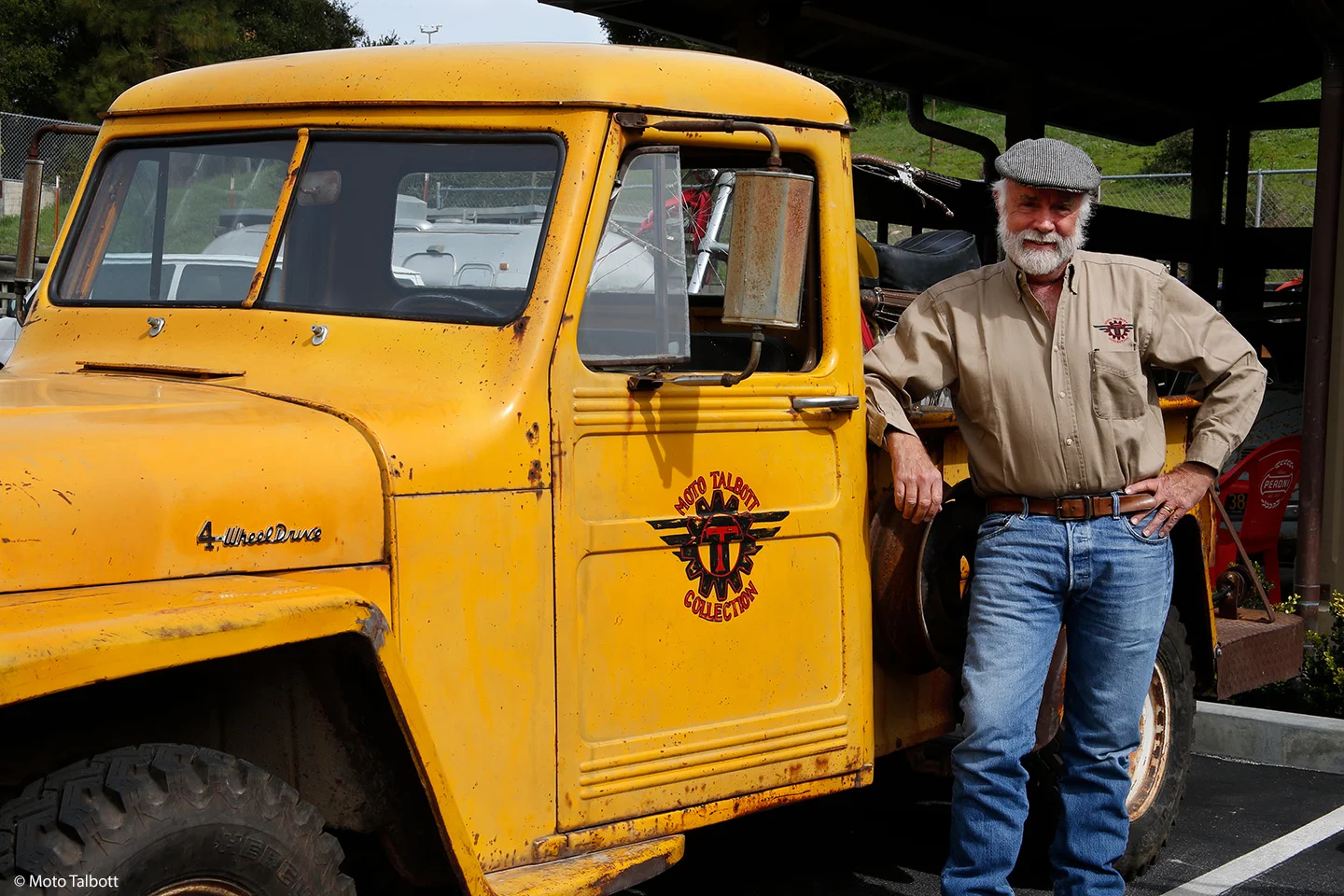 Museum founder Robb Talbott with a "new" acquisition: his 1957 Jeep.