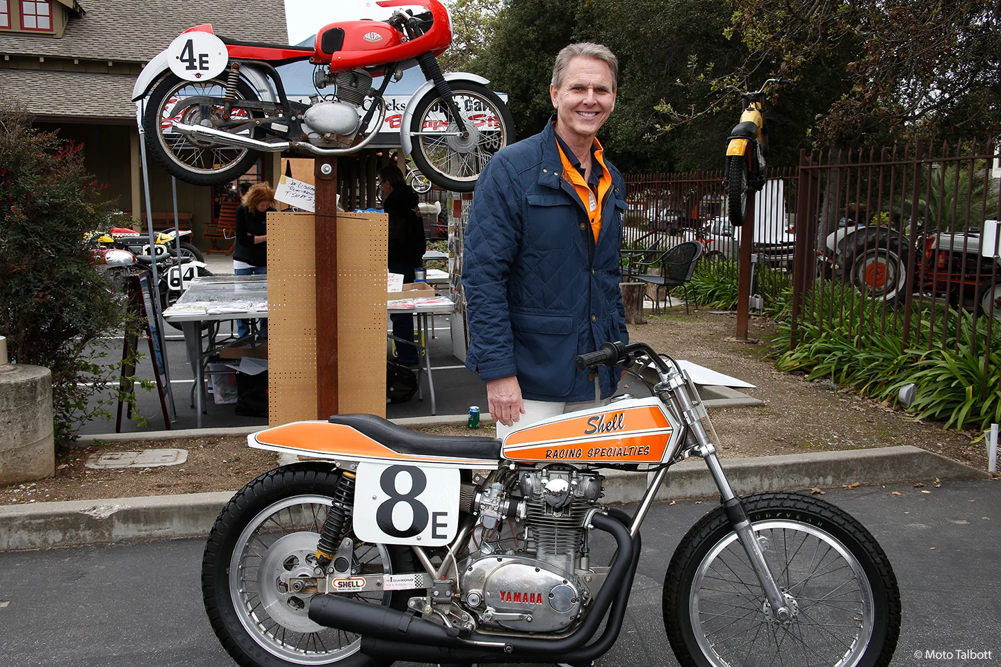 Gordon McCall, founder of the Quail Motorcycle Gathering and a friend of Rainey's, helped prep the Shell Thuet bike for display.